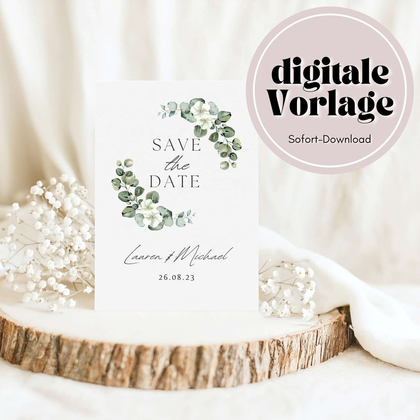 Set of 2 modern invitations + detail card | 2 in 1 template | Edit in Canva | DIY stationery | to print yourself | Wedding invitation