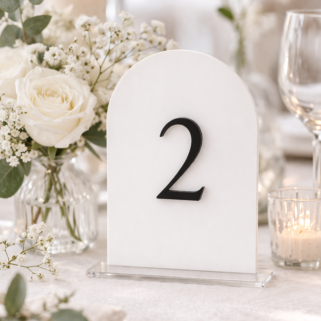 Halbrunde Tischnummern