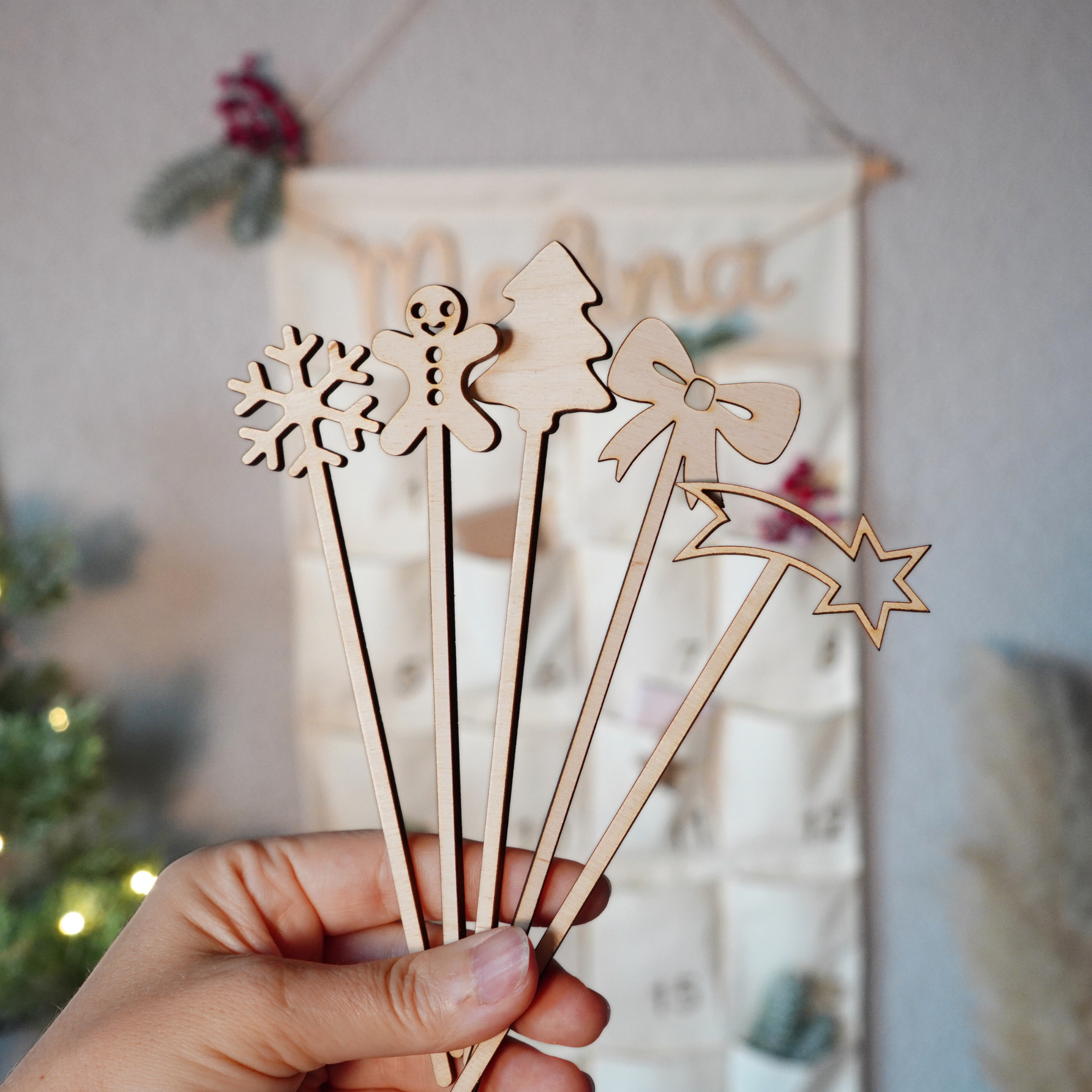 Stoff Adventskalender mit 24 Taschen