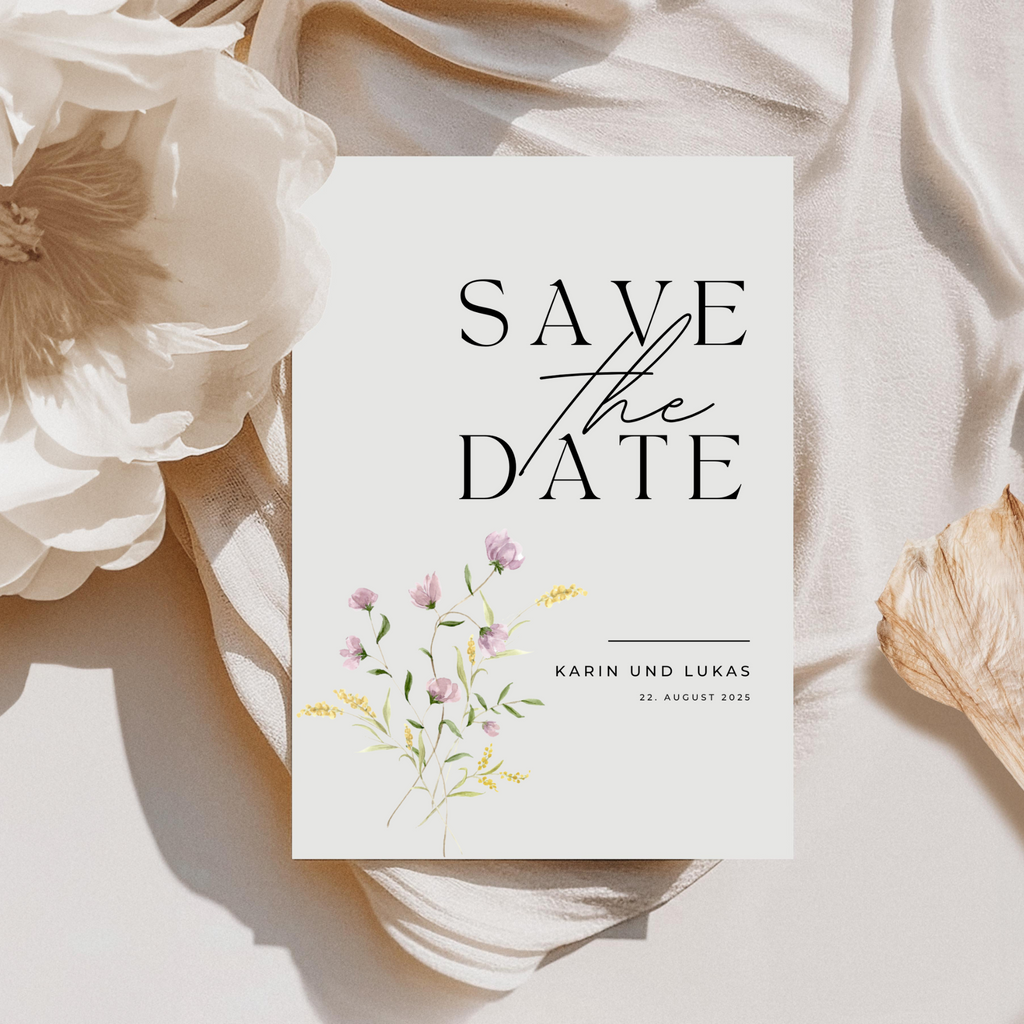 Set of 2 modern invitations + detail card | 2 in 1 template | Edit in Canva | DIY stationery | to print yourself | Wedding invitation