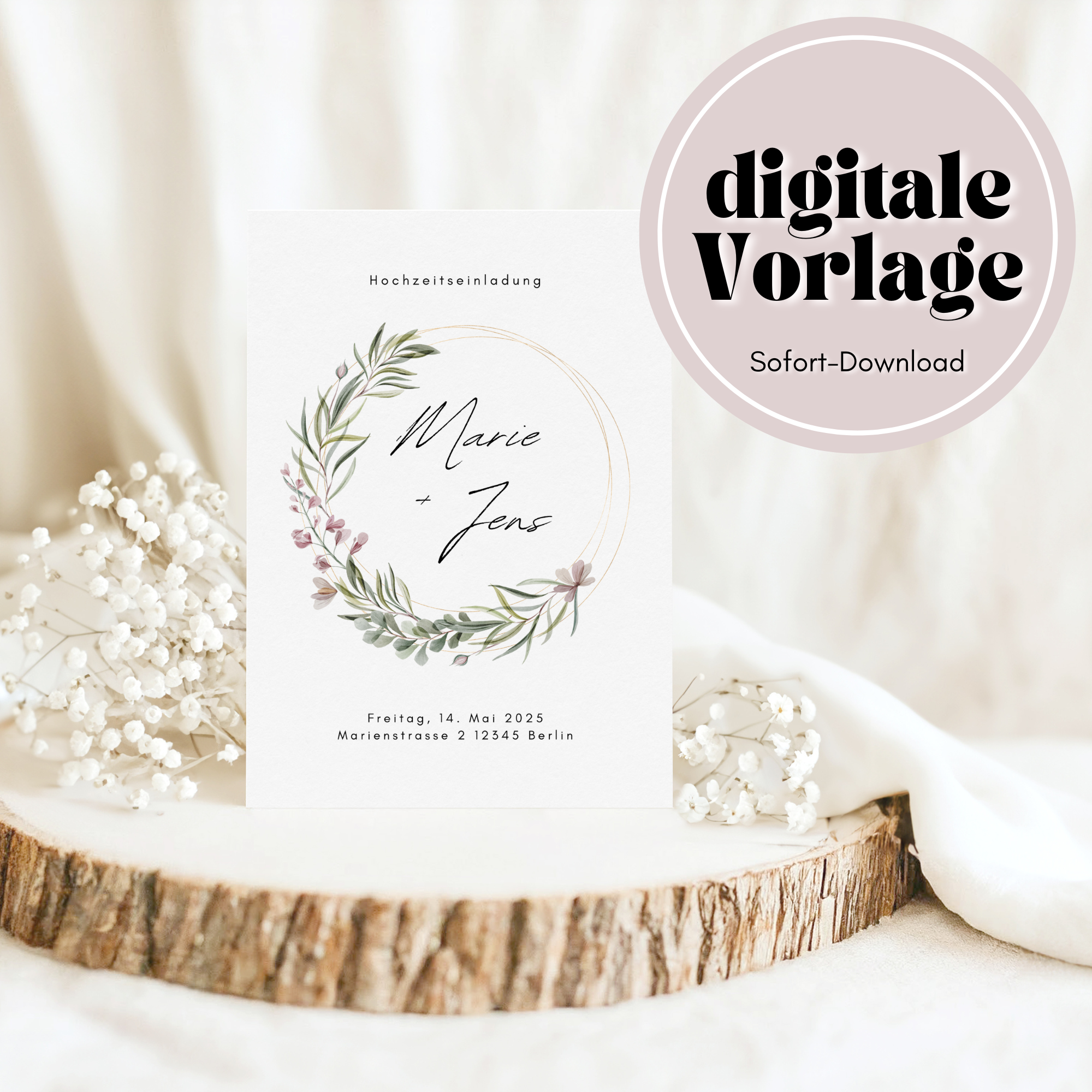 Einladungskarte | DIY Papeterie zum selbst drucken