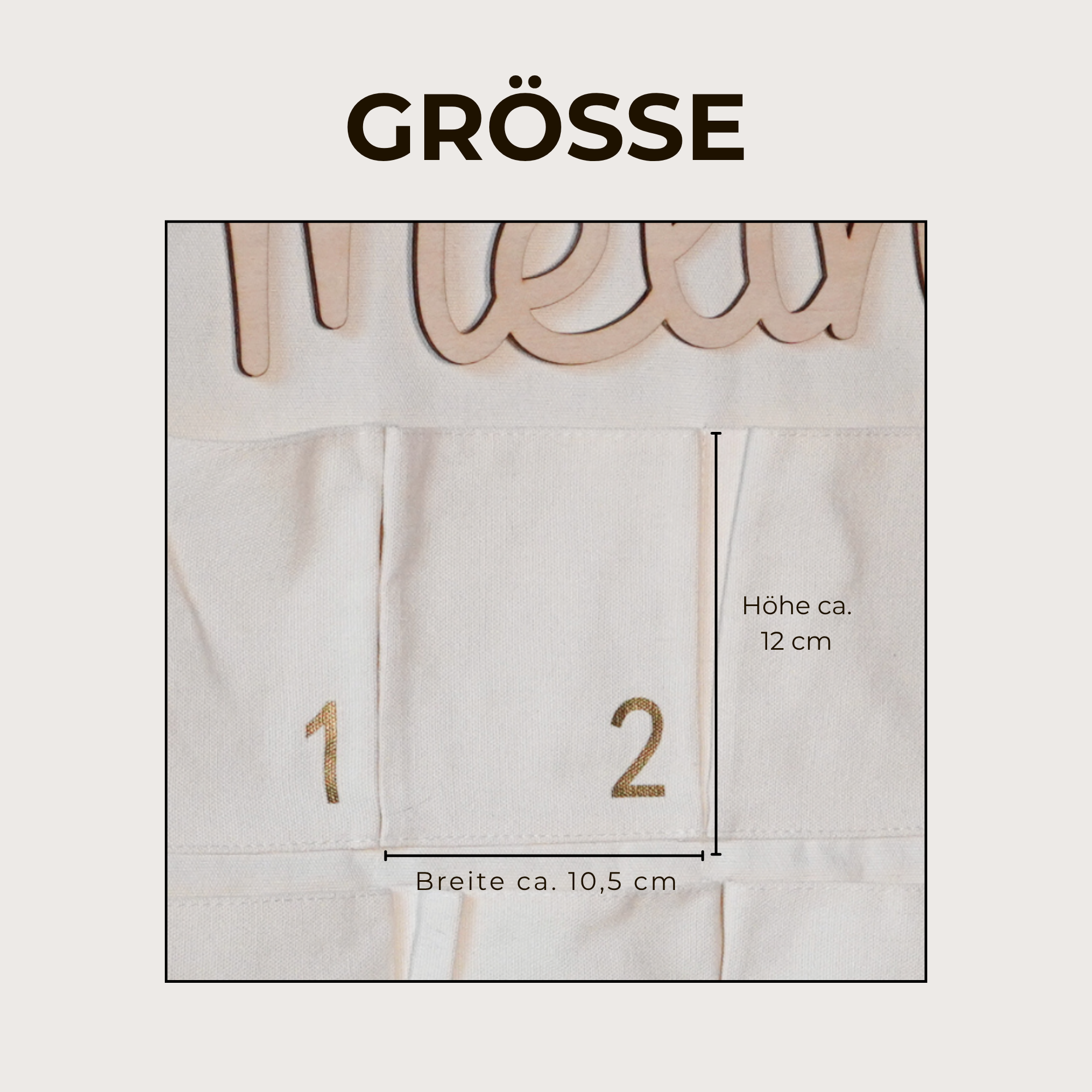 Stoff Adventskalender mit 24 Taschen