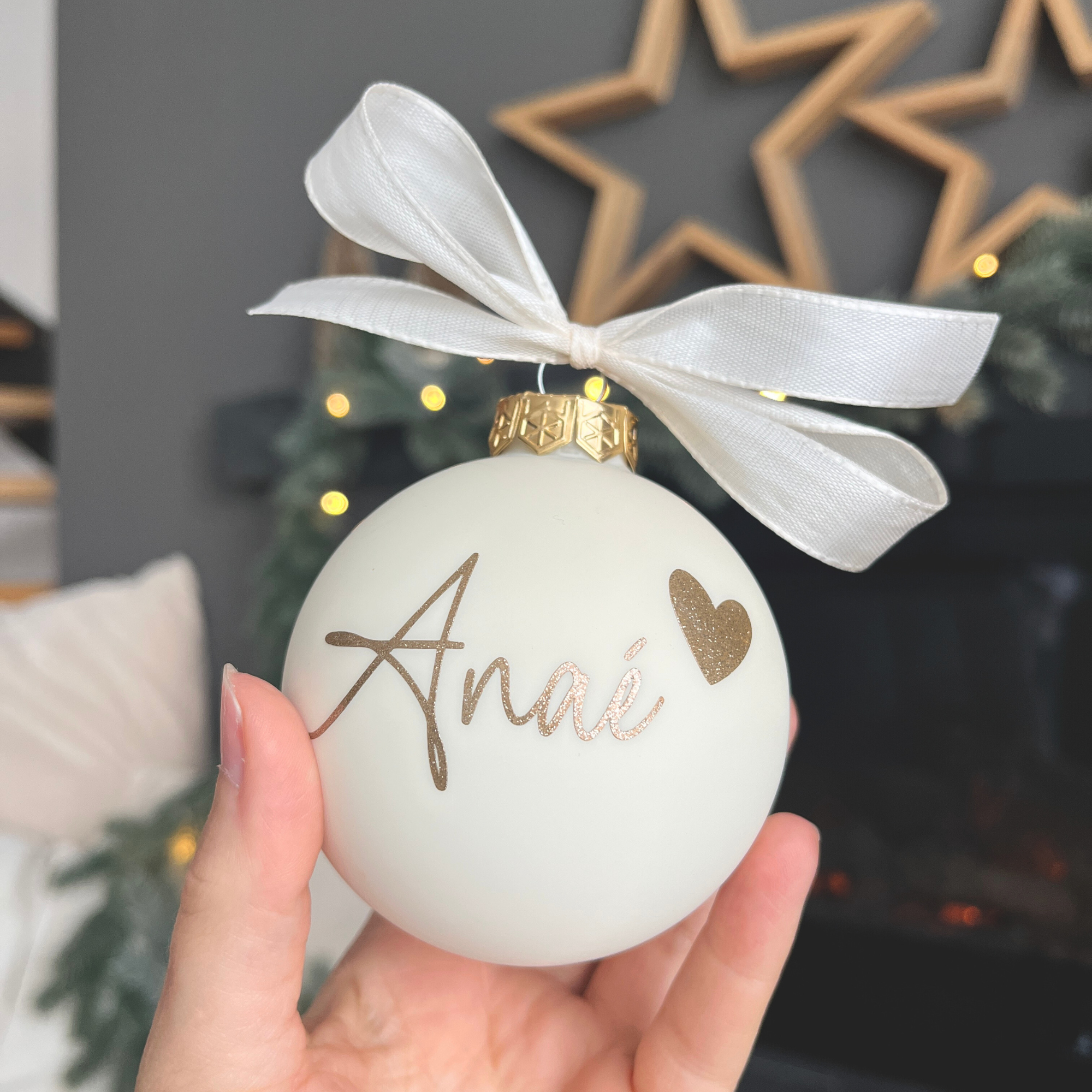 Personalisierte Weihnachtskugeln aus Echtglas