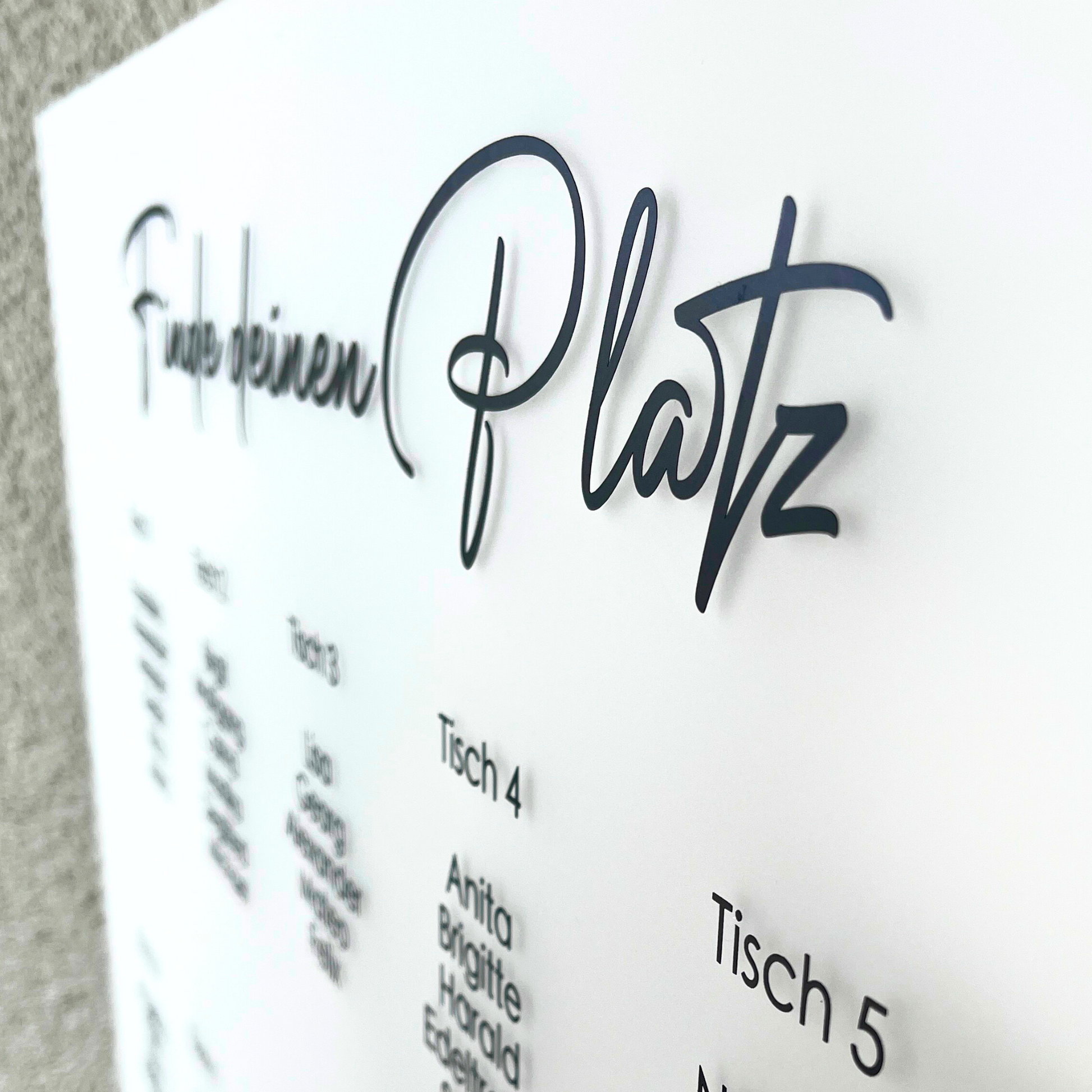 Sitzplan auf Acrylglas
