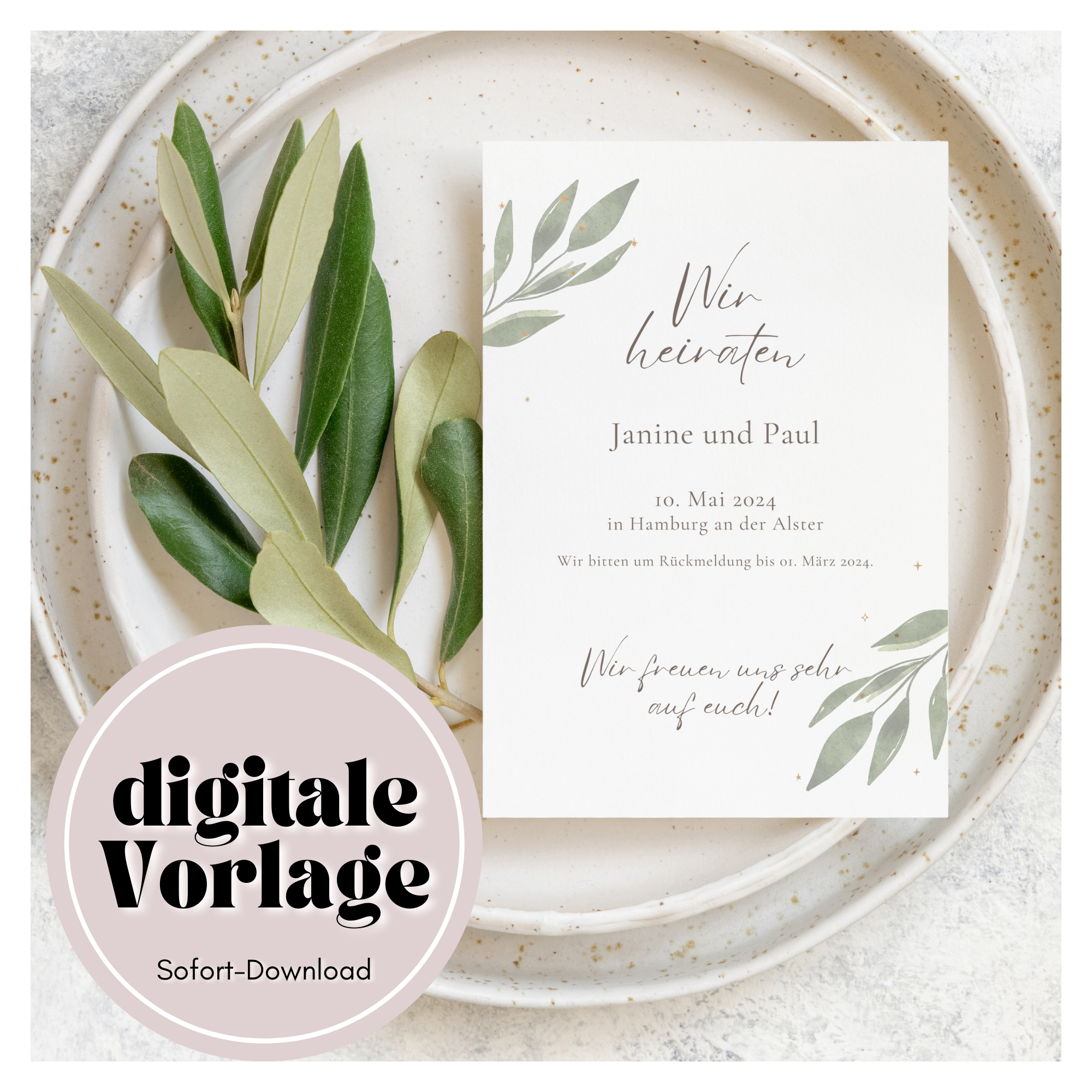 Einladungskarte | DIY Papeterie zum selbst drucken