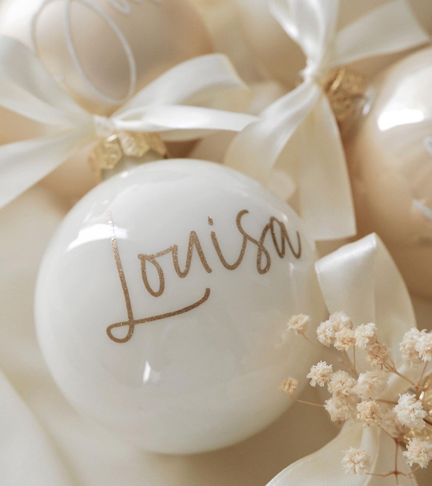 Personalisierte Weihnachtskugeln aus Echtglas
