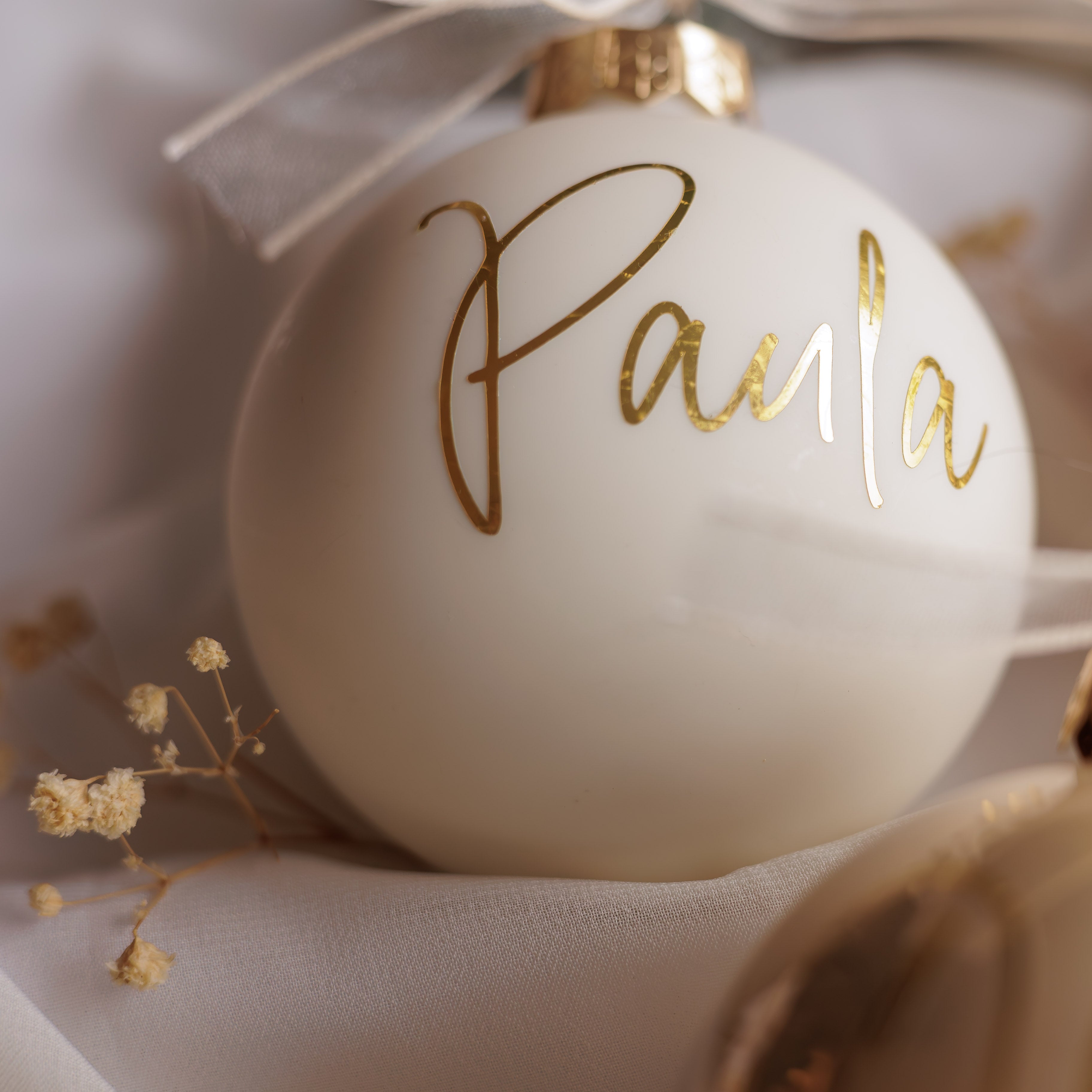 Personalisierte Weihnachtskugeln aus Echtglas