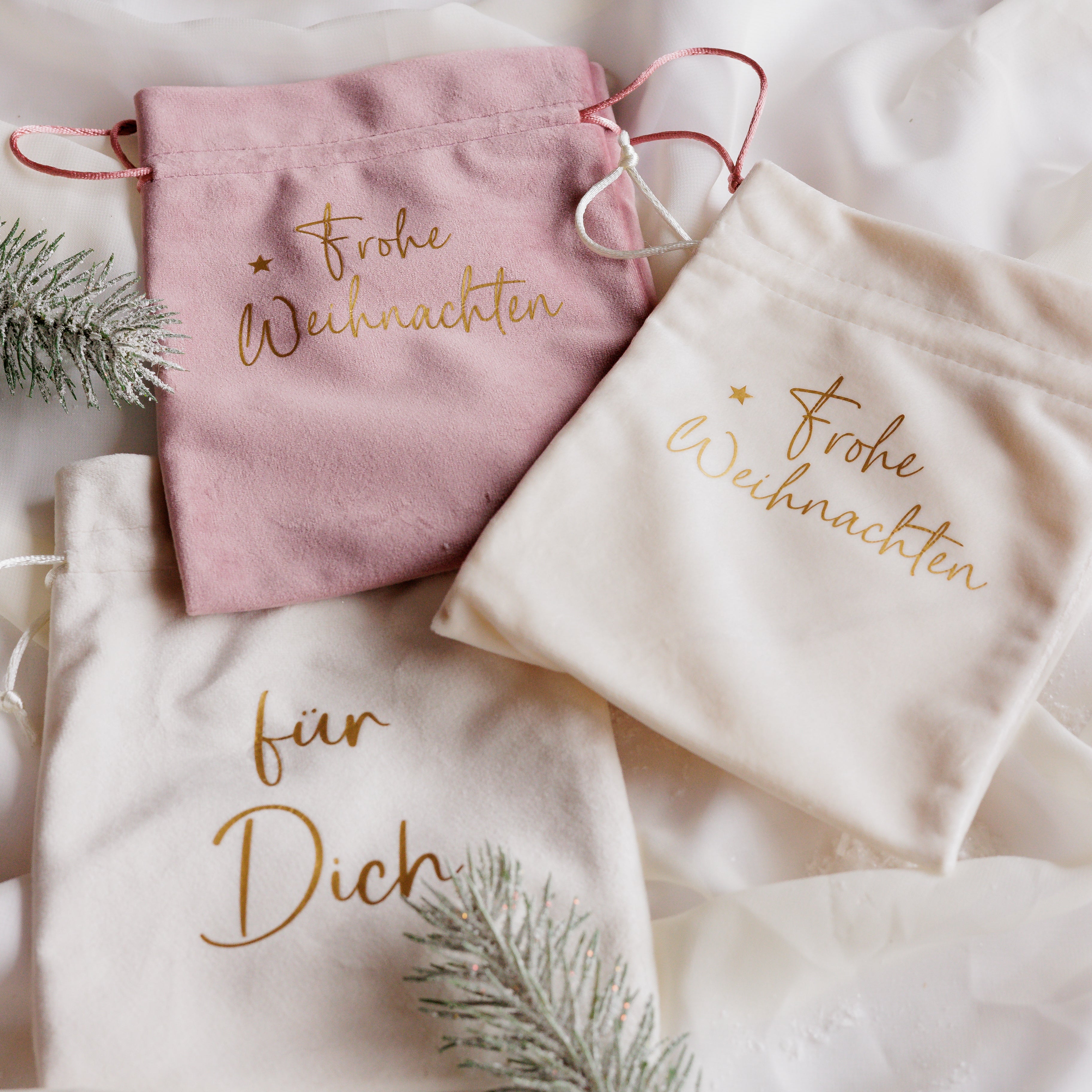 Personalisierter Samtbeutel
