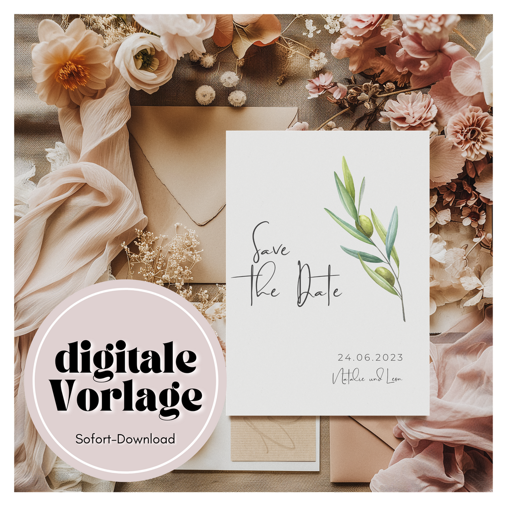 Set of 2 modern invitations + detail card | 2 in 1 template | Edit in Canva | DIY stationery | to print yourself | Wedding invitation