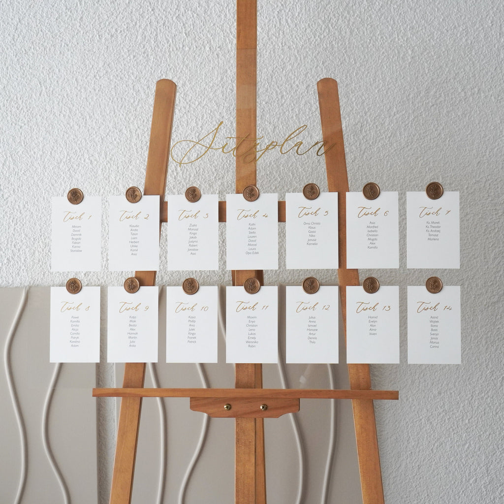 Sitzplan auf Acrylglas