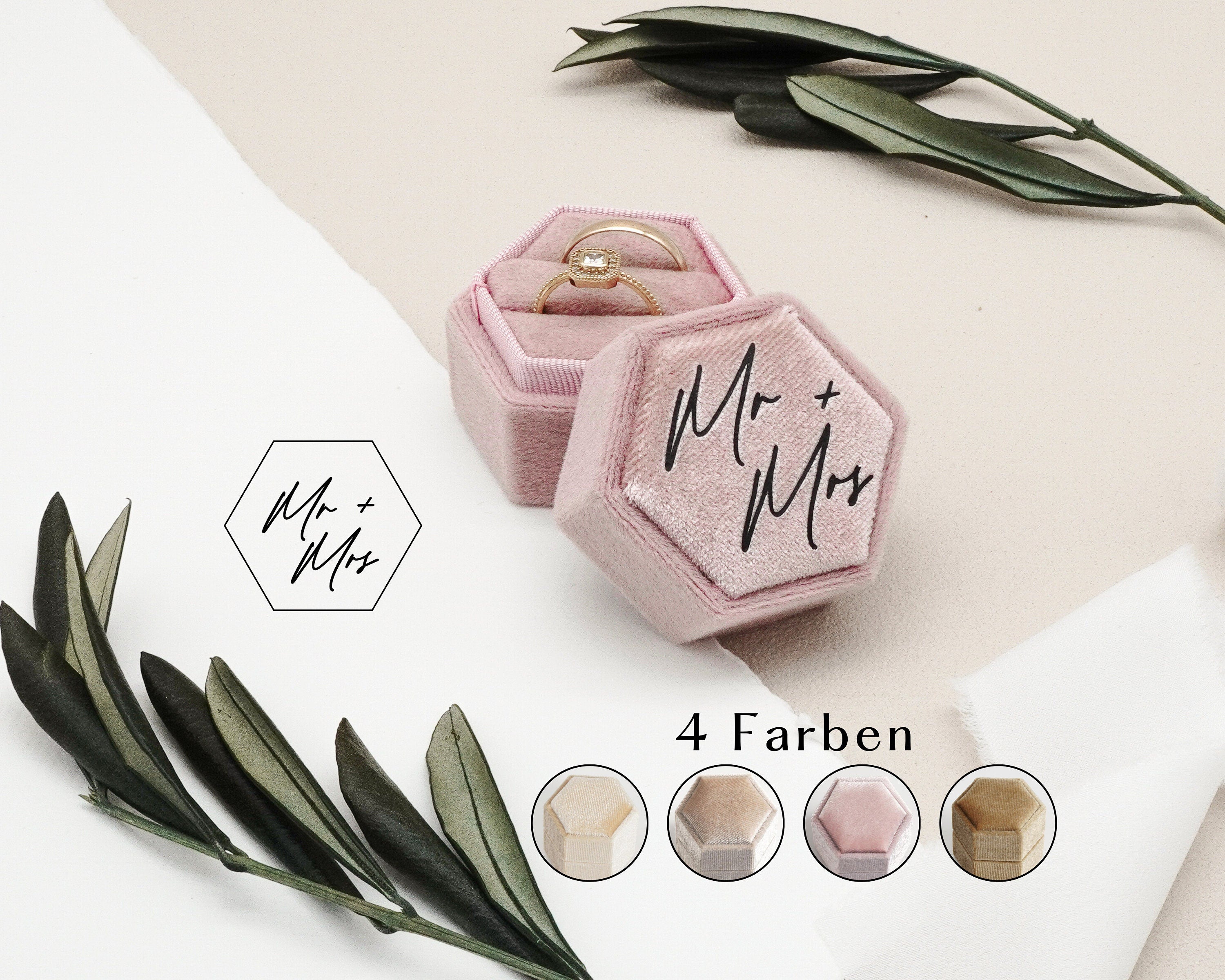 Ringbox "Mr & Mrs" in 4 Farben