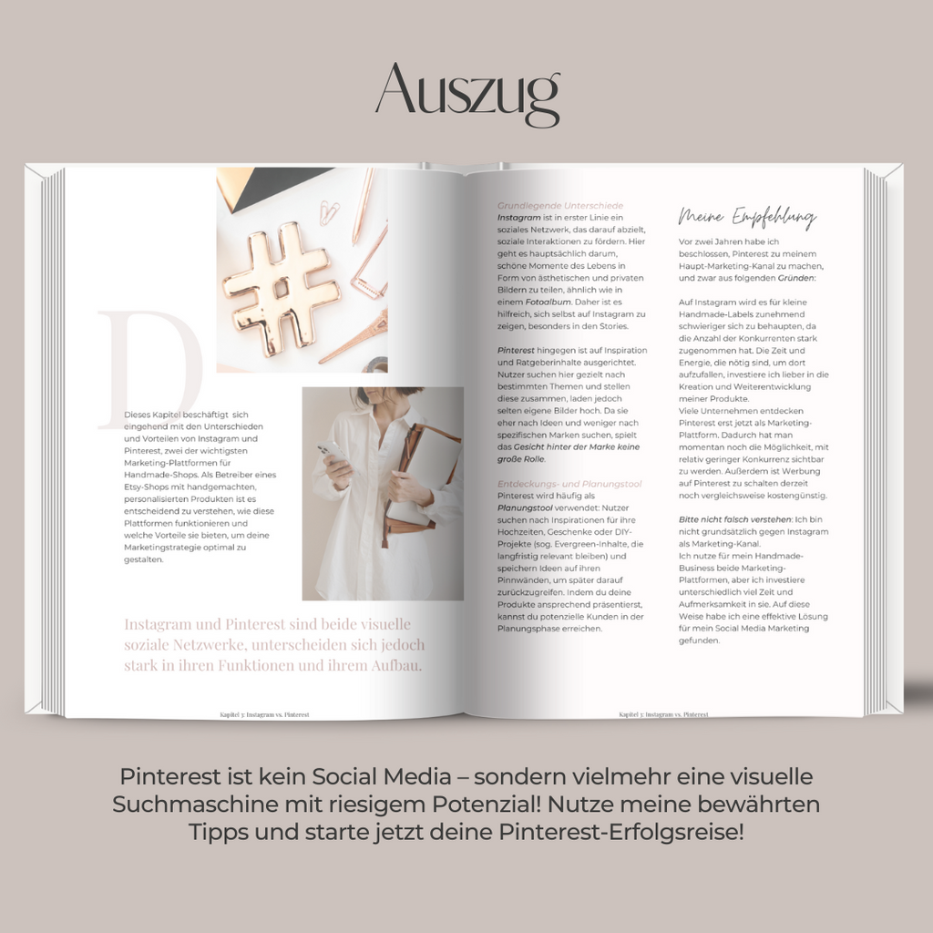 Pinterest Marketing Workbook eBook + Checklisten + 25 Pin-Vorlagen (deutsche Version)