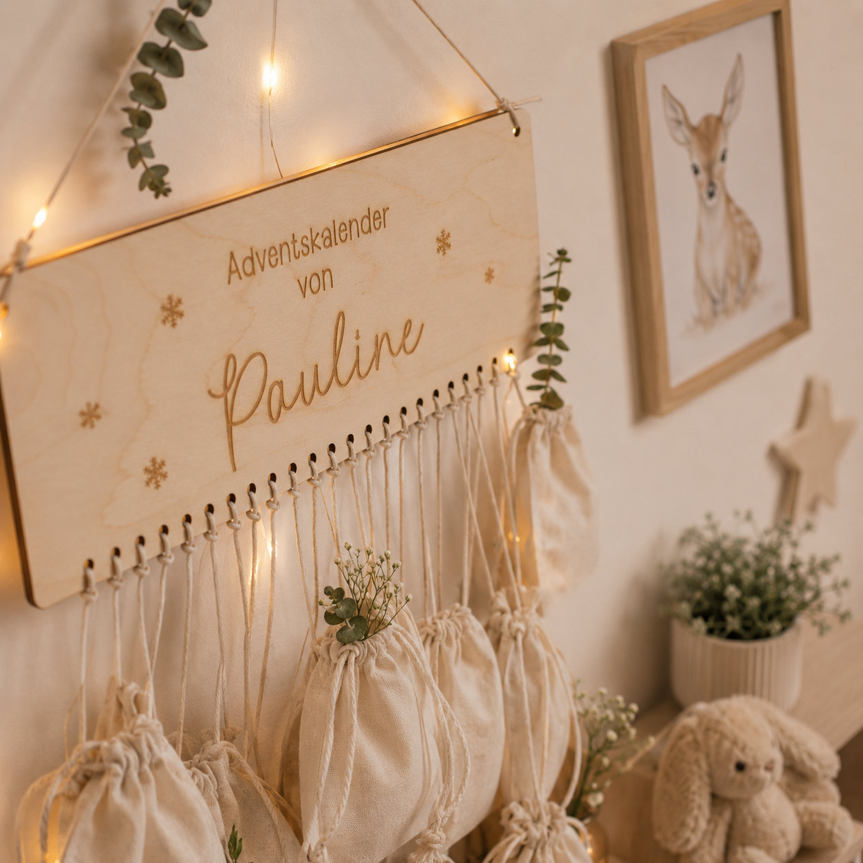 Adventskalender "Schneeflocke" mit Personalisierung