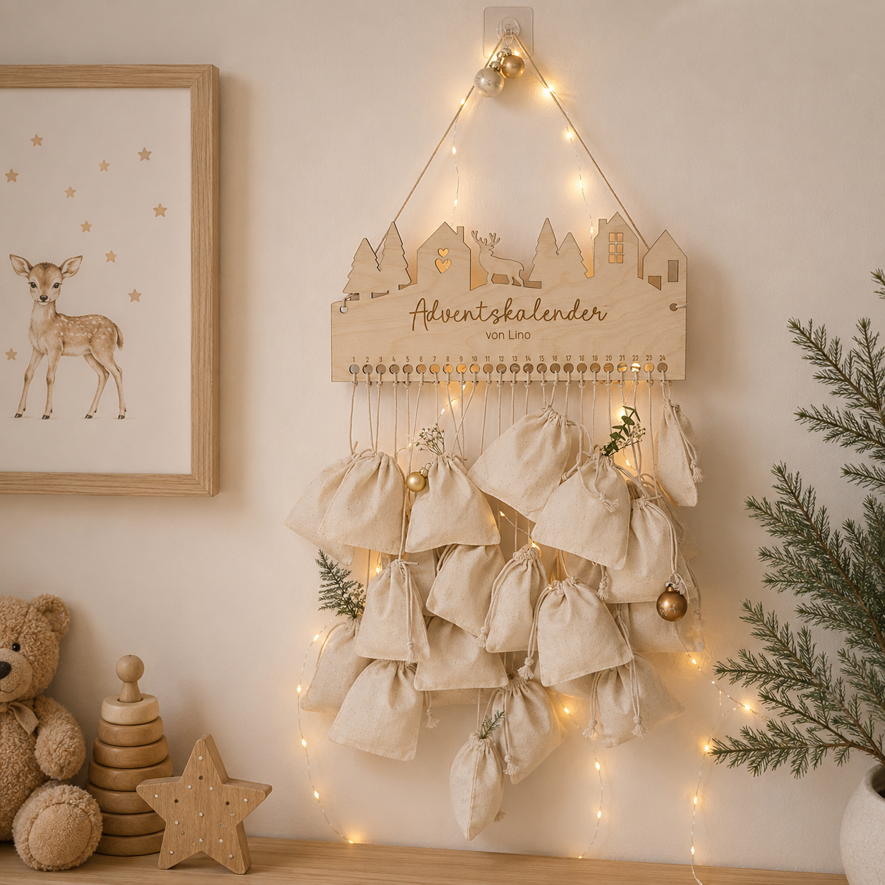Adventskalender "Alpendorf" mit Personalisierung