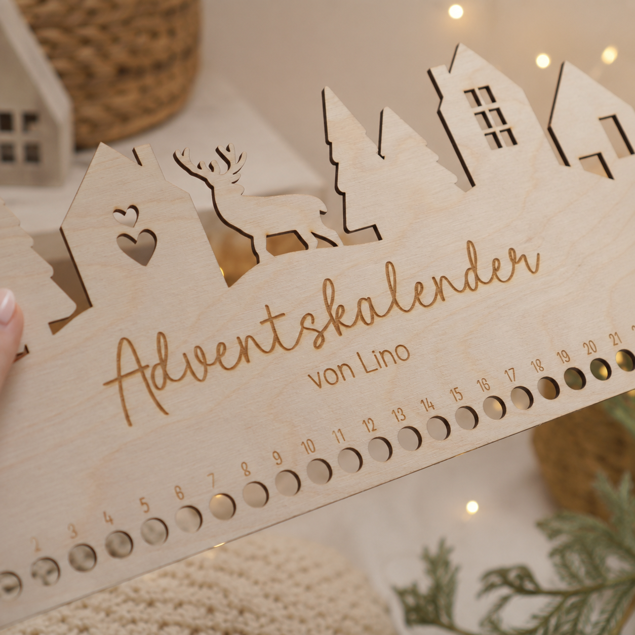 Adventskalender "Alpendorf" mit Personalisierung