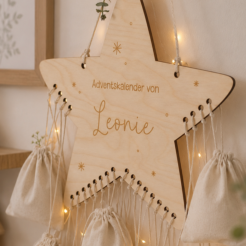 Adventskalender "Stern" mit Personalisierung