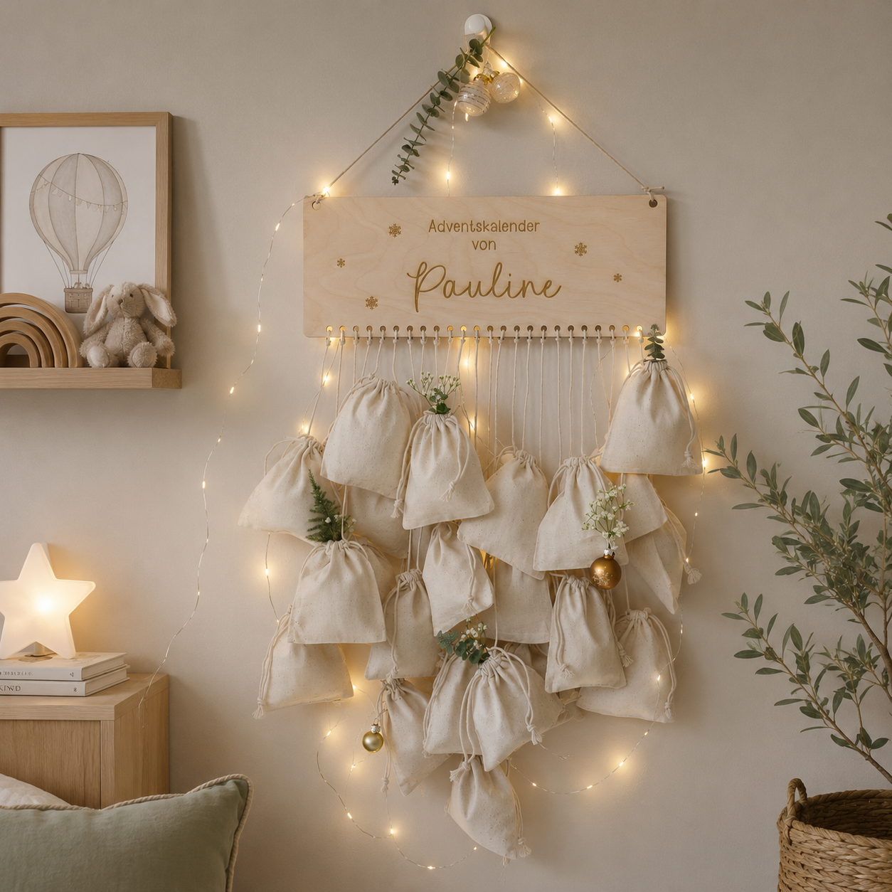 Adventskalender "Schneeflocke" mit Personalisierung
