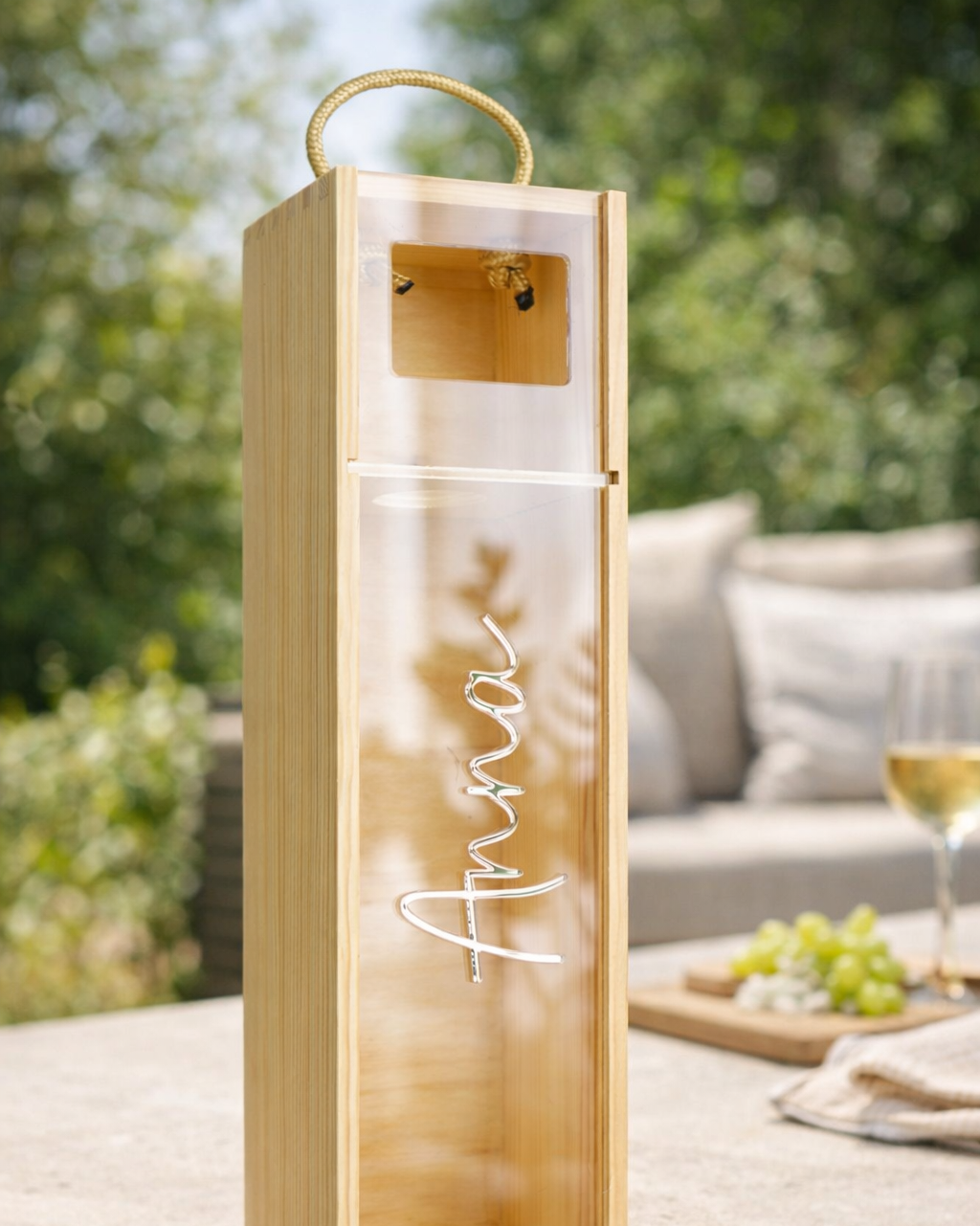 Weinbox mit Namen - Roségold