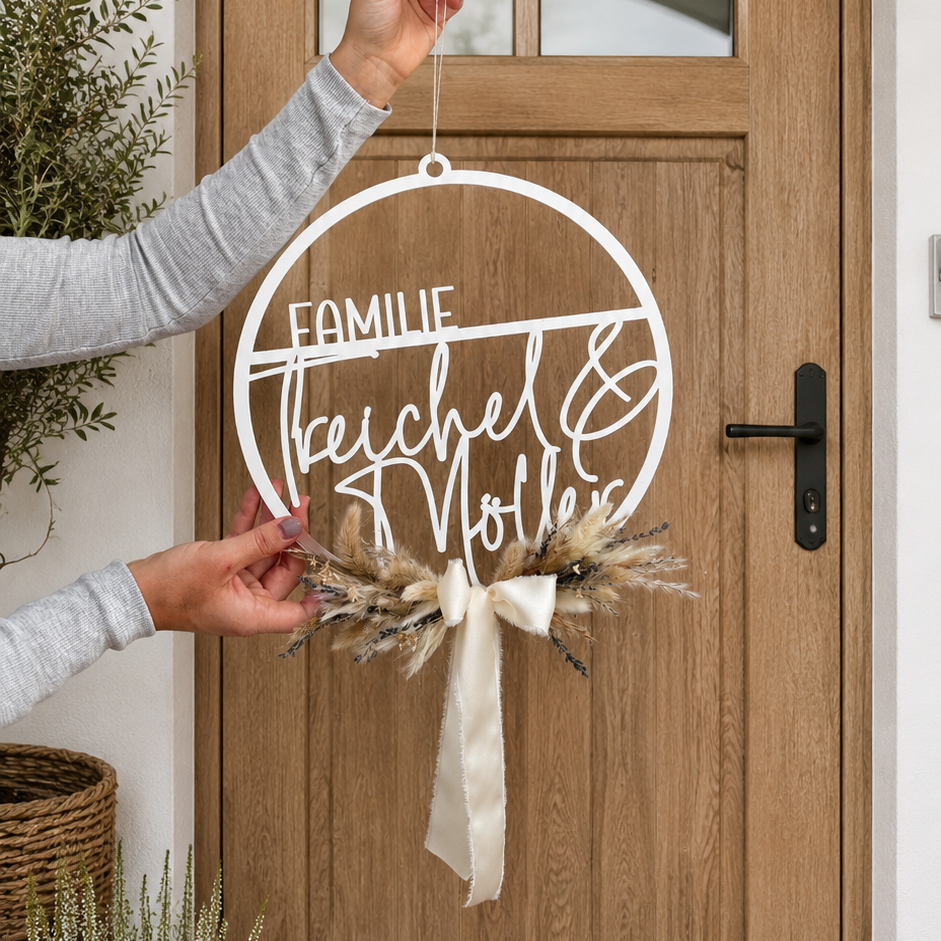 Personalisierter Familien Türkranz