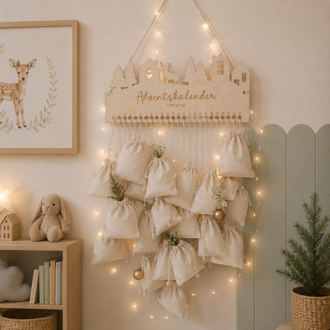 Adventskalender "Alpendorf" mit Personalisierung