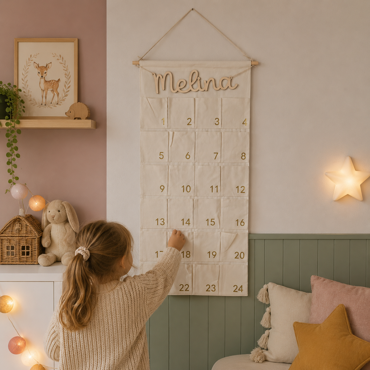 Personalisierter Stoff Adventskalender