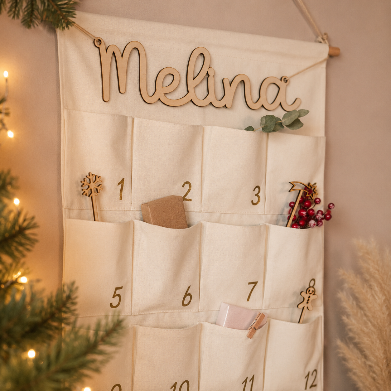 Personalisierter Stoff Adventskalender