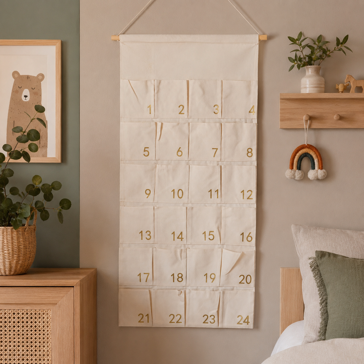 Personalisierter Stoff Adventskalender