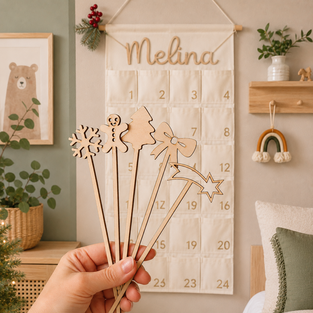 Personalisierter Stoff Adventskalender