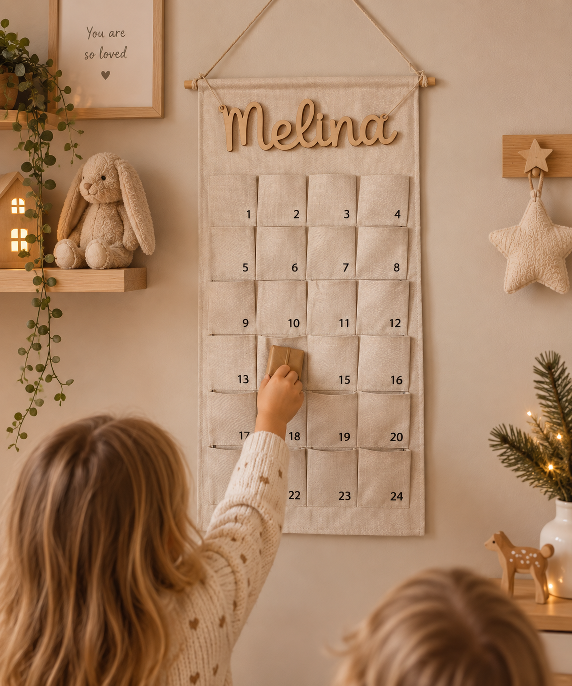 Personalisierter Stoff Adventskalender