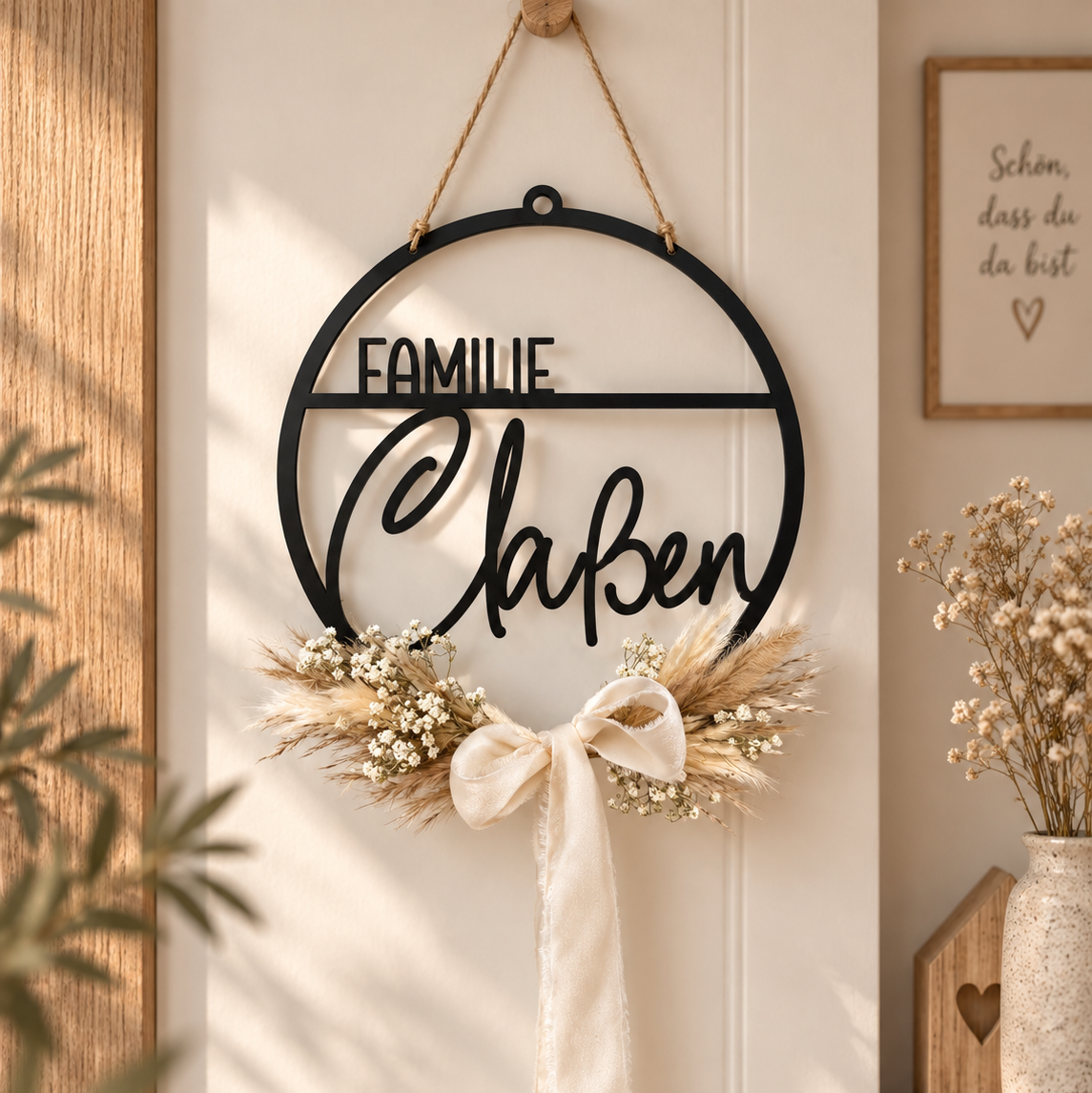 Personalisierter Familien Türkranz