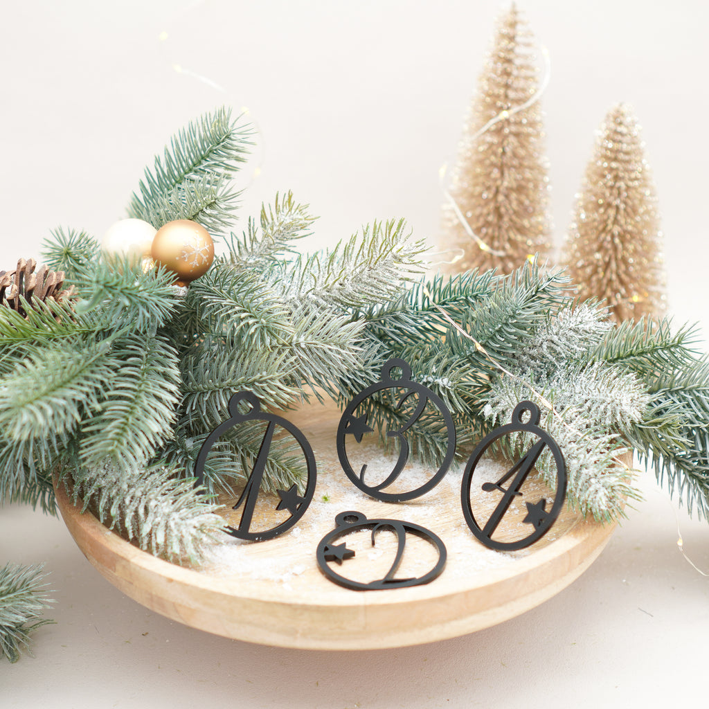 Adventskranz Zahlen 4er Set in Schwarz