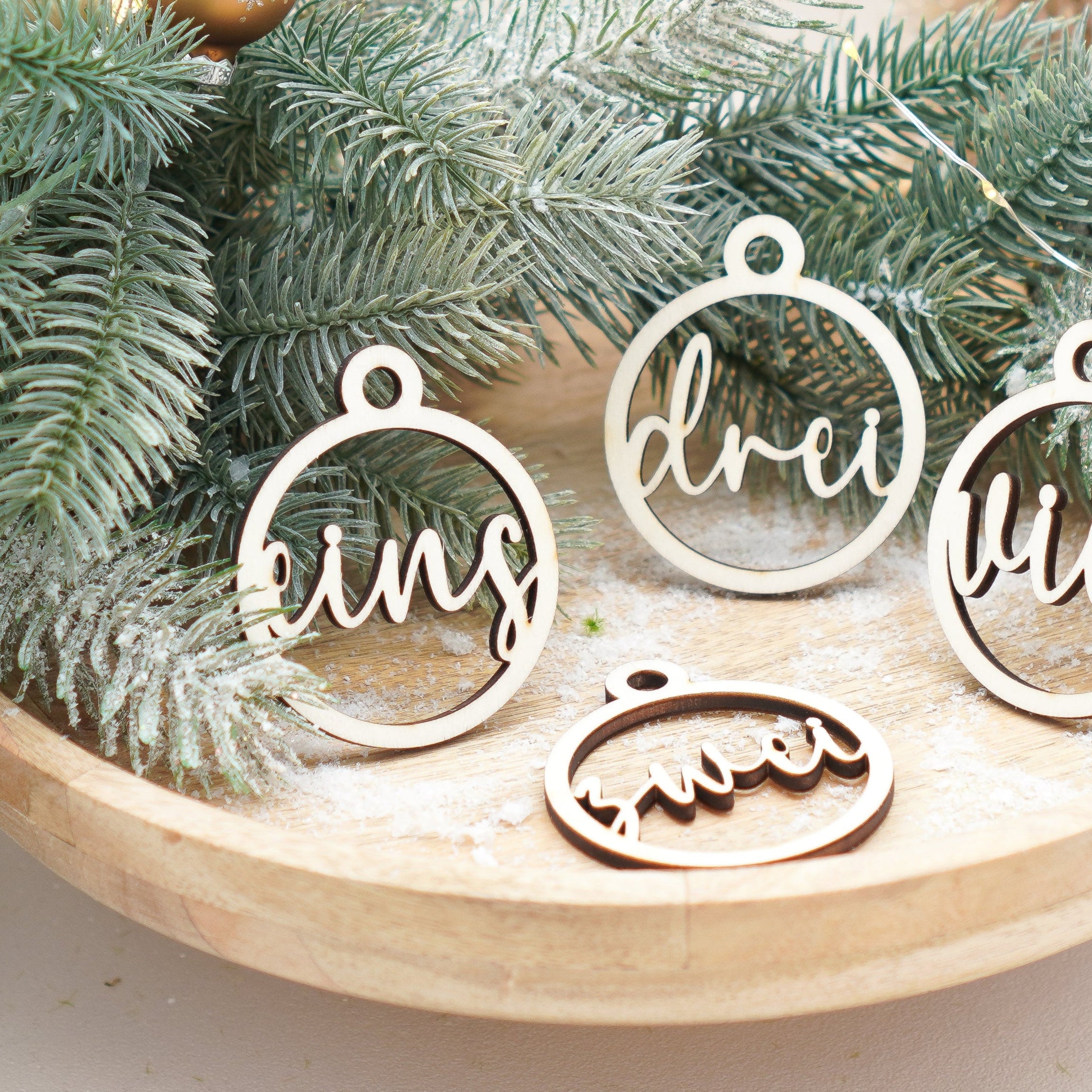 Adventskranz Zahlen 4er Set aus Holz