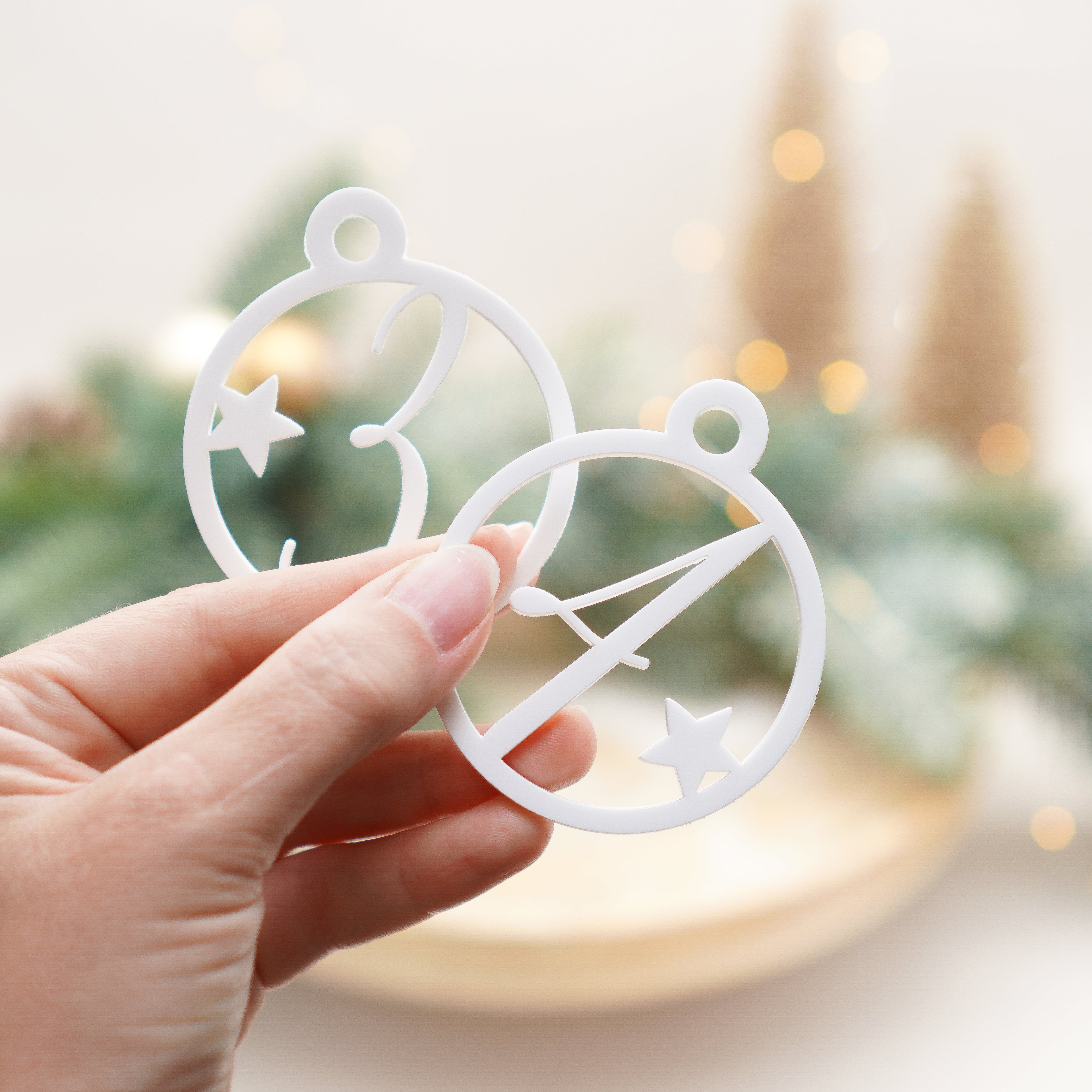 Adventskranz Zahlen 4er Set in Weiß