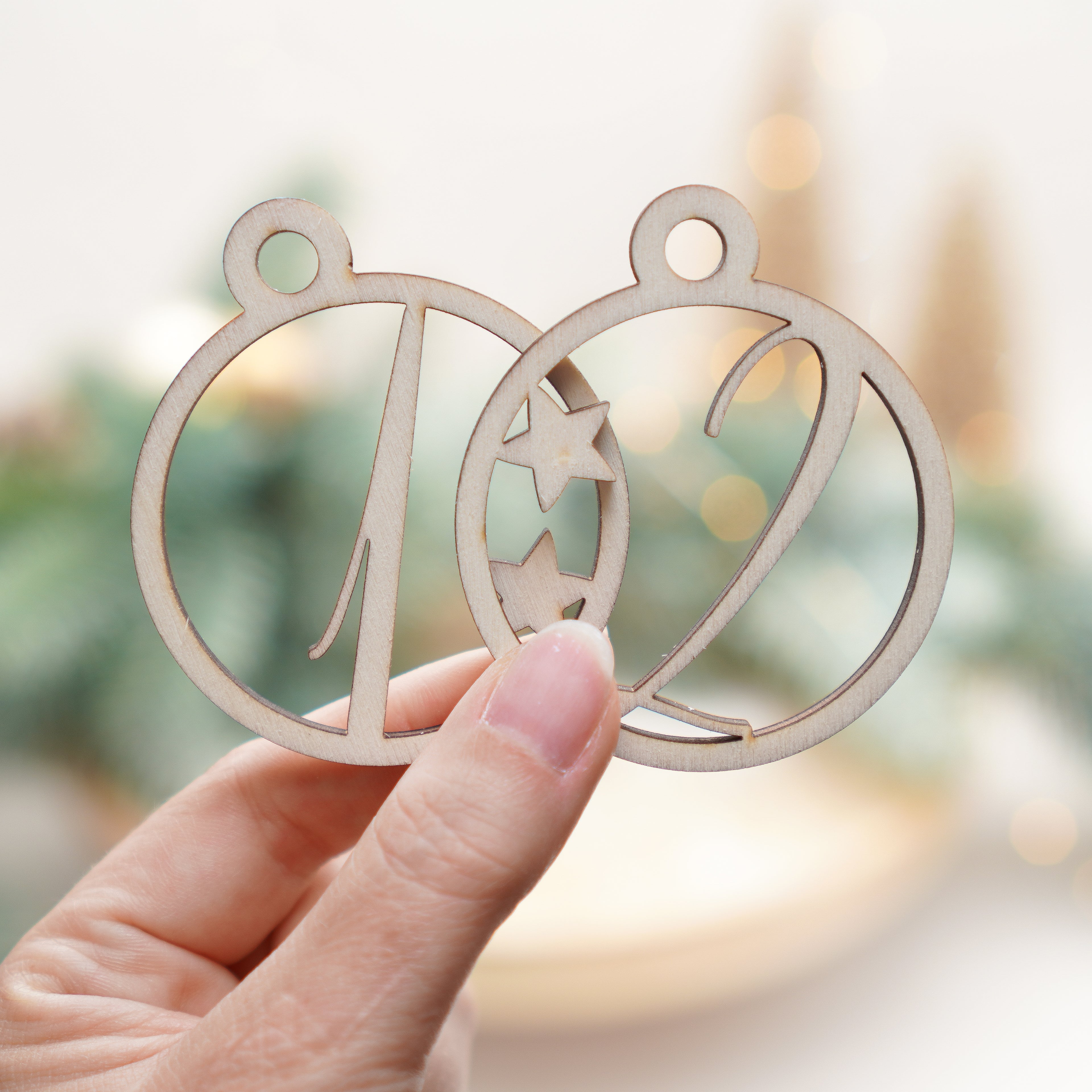 Adventskranz Zahlen 4er Set aus Holz
