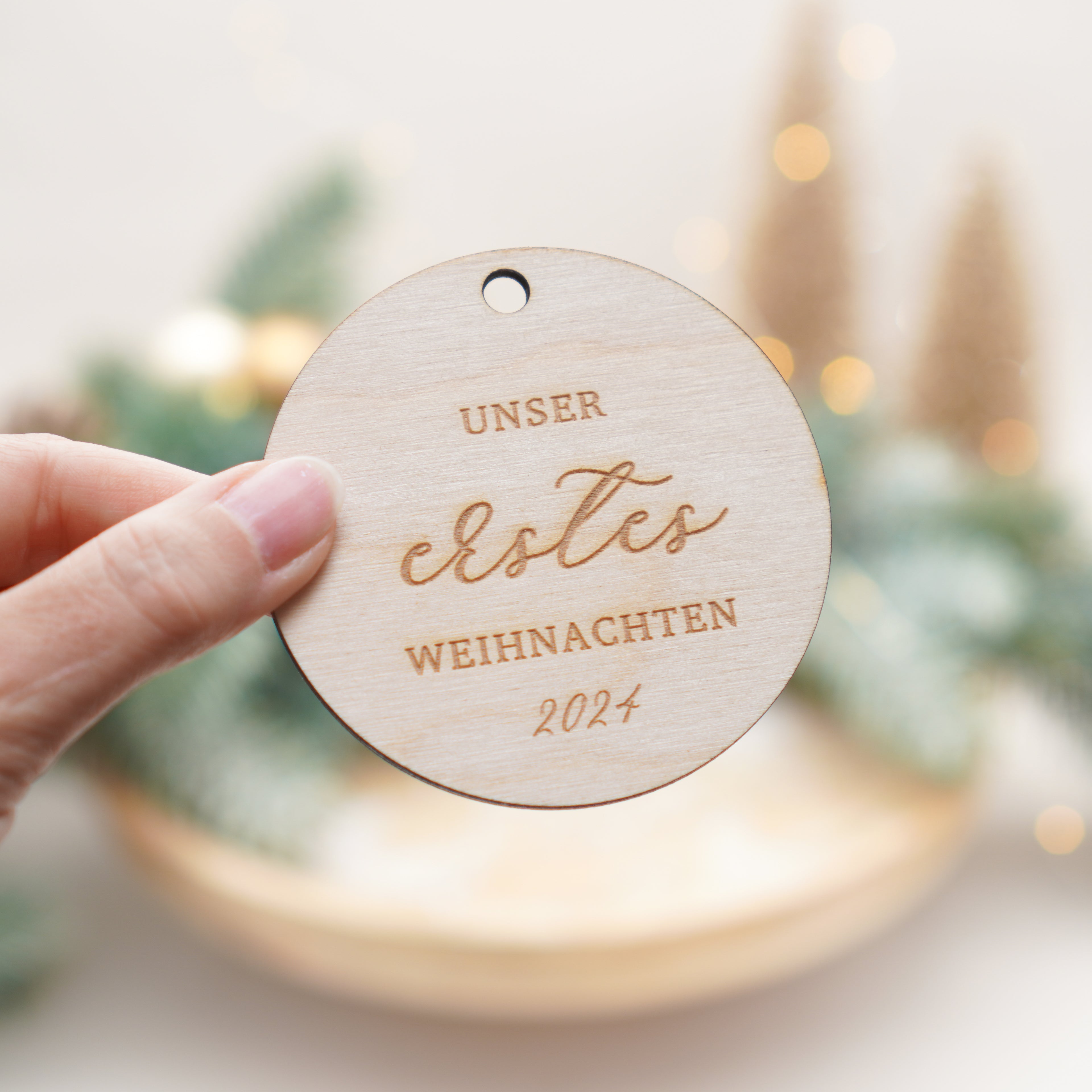 Unser erstes Weihnachten 2025 - Weihnachtsanhänger aus Holz