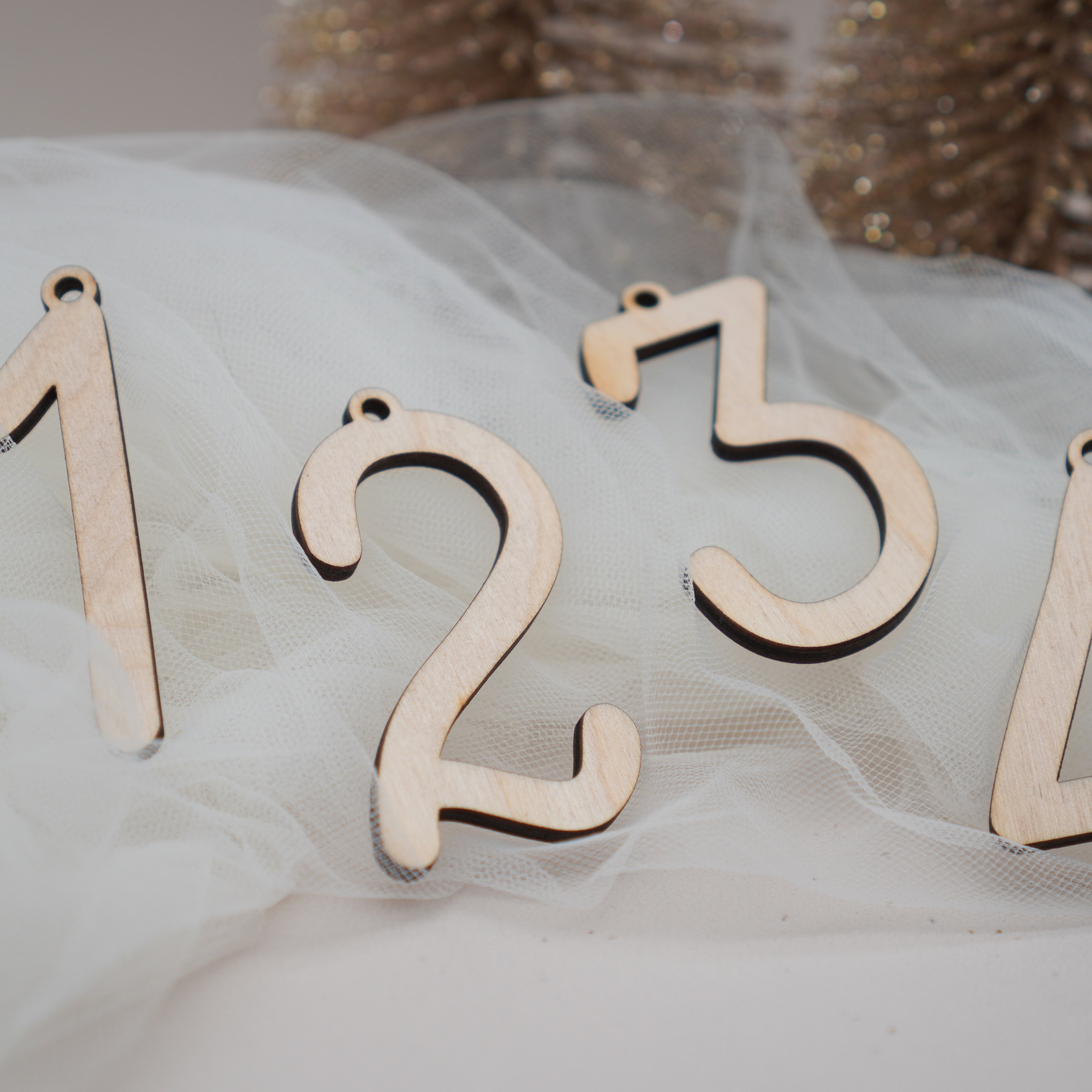 Adventskranz Zahlen 4er Set aus Holz