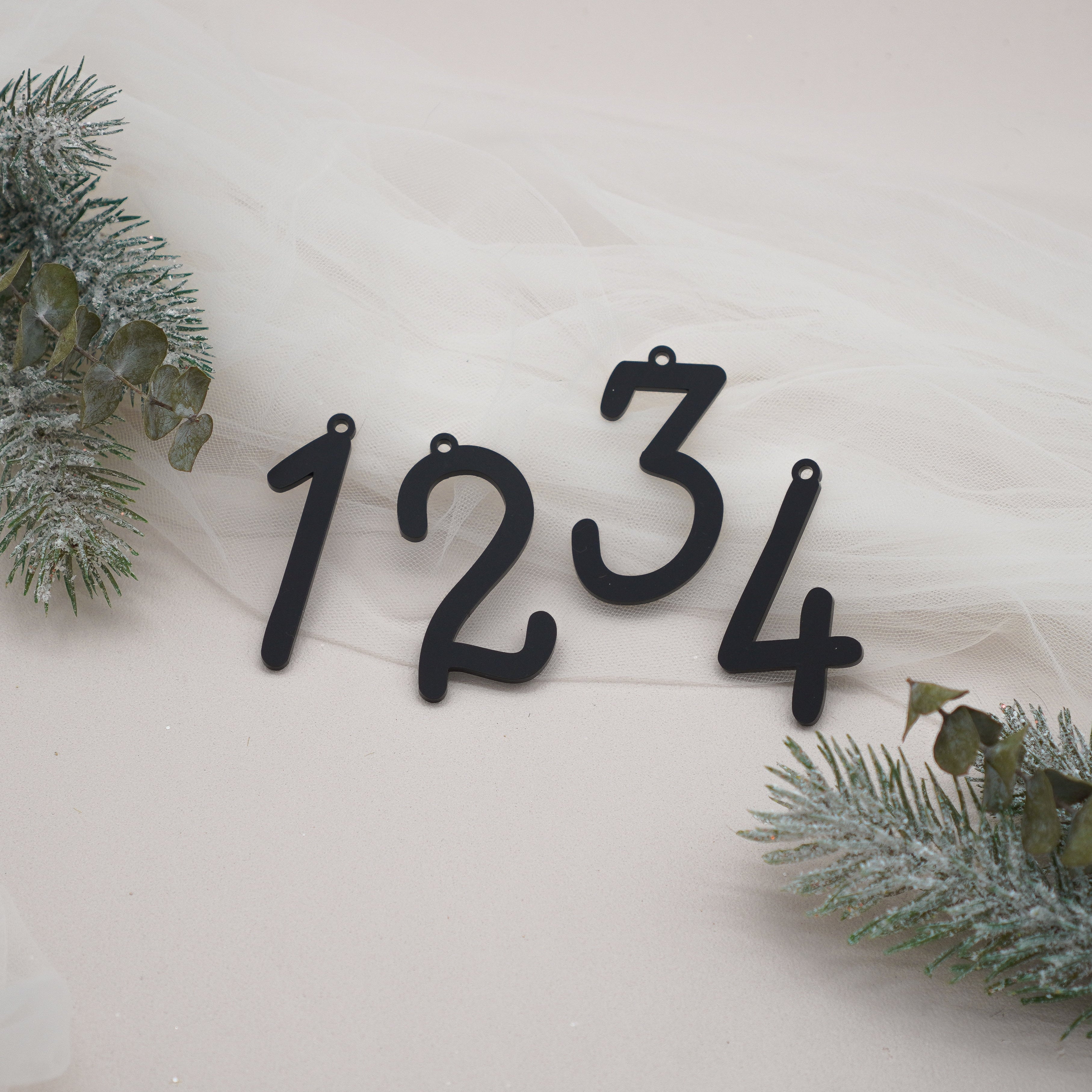 Adventskranz Zahlen 4er Set in Schwarz