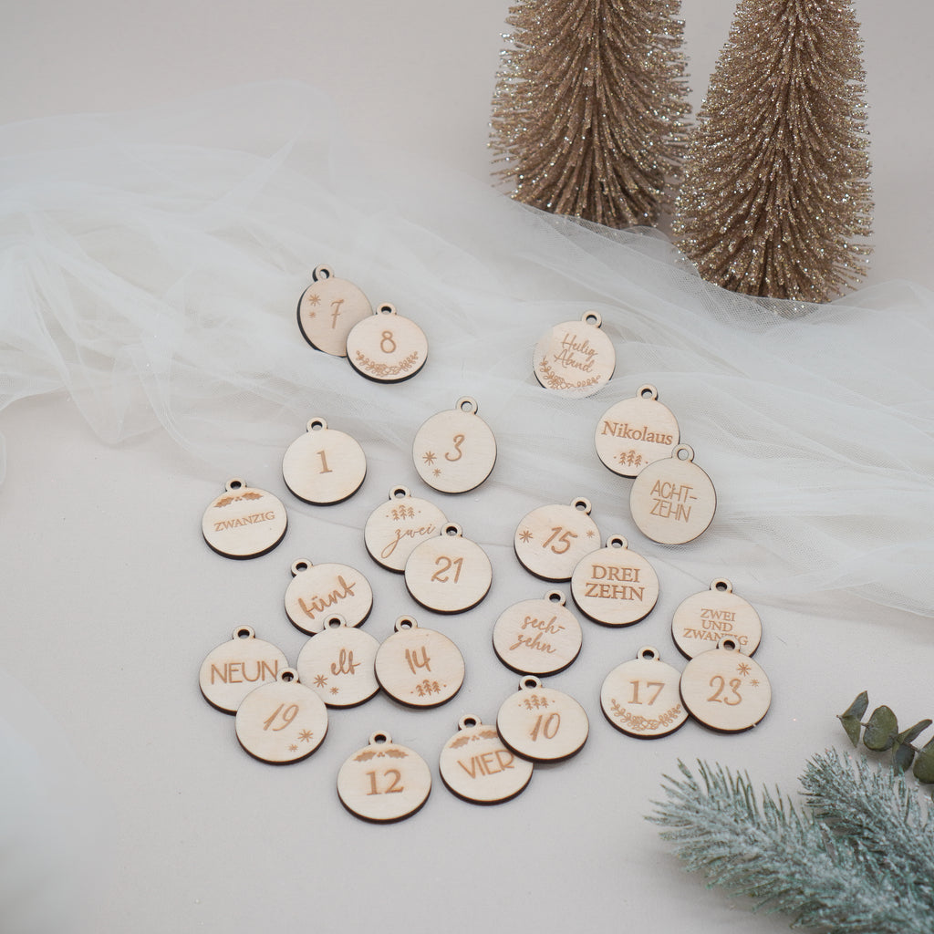 Adventskalender Zahlen "Mix" aus Holz