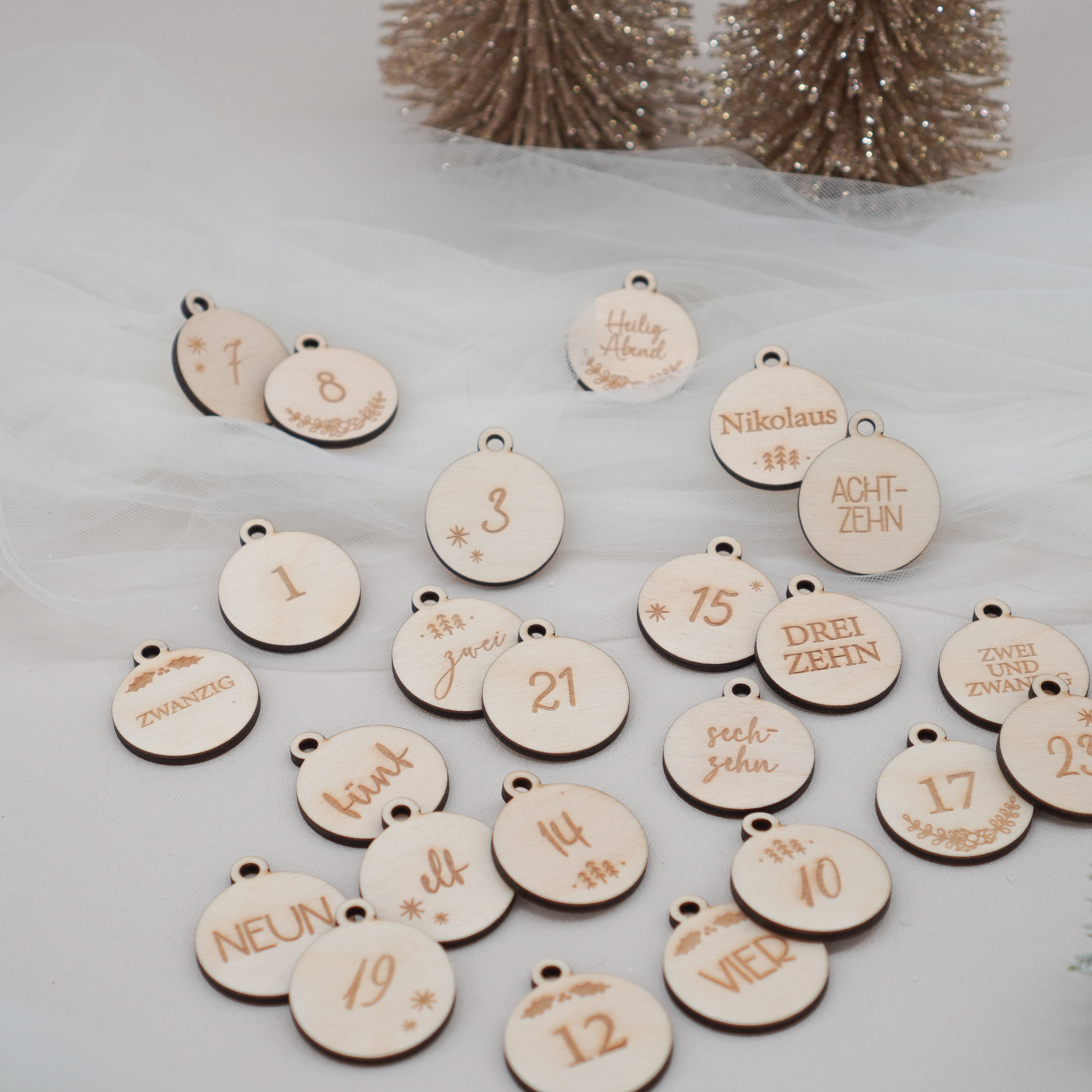 Adventskalender Zahlen "Mix" aus Holz