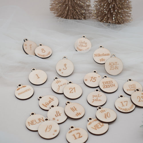 Adventskalender Zahlen "Mix" aus Holz