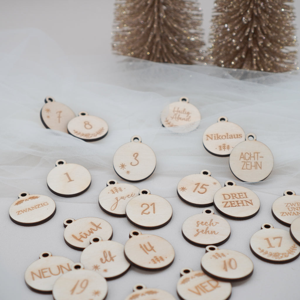 Adventskalender Zahlen "Mix" aus Holz