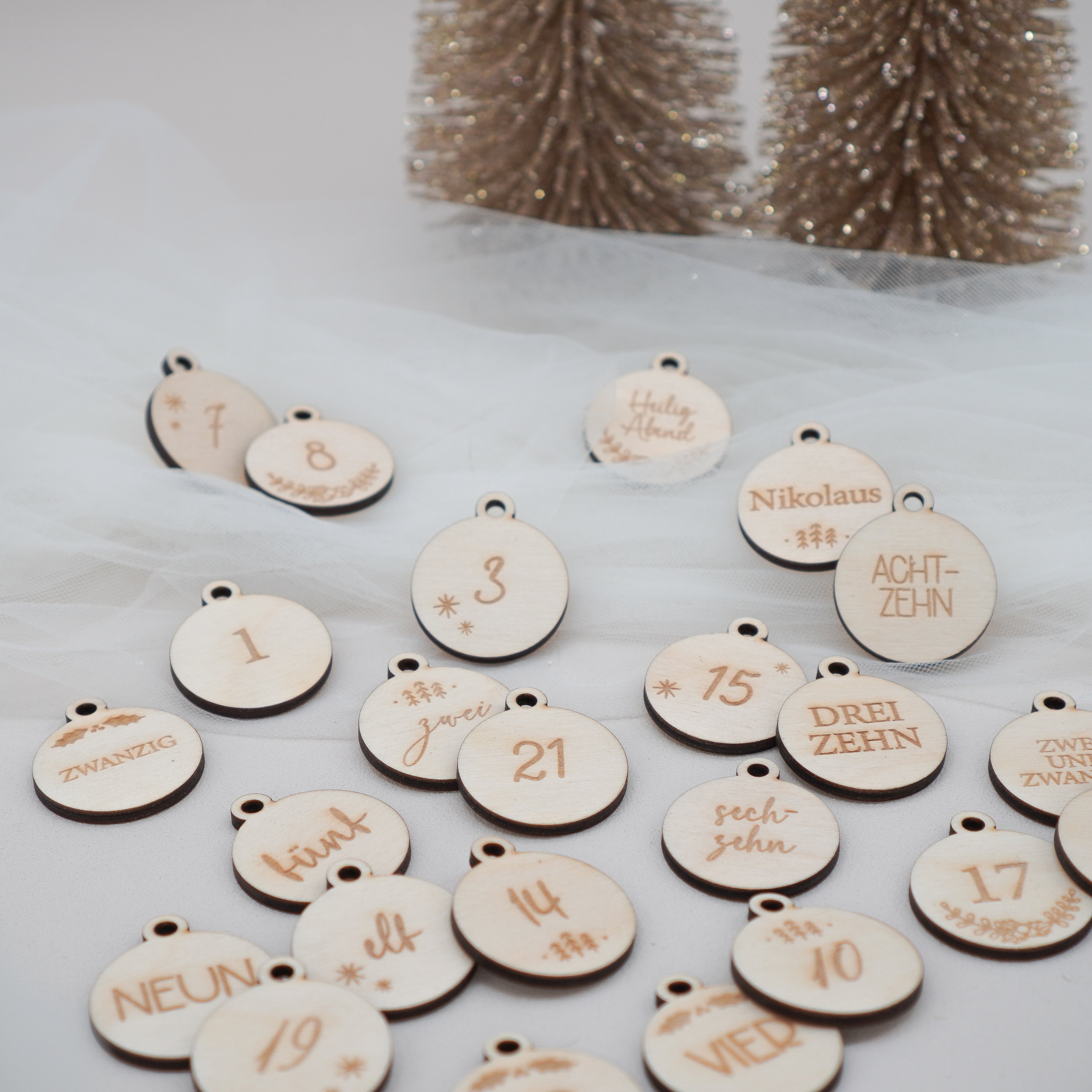 Adventskalender Zahlen "Mix" aus Holz