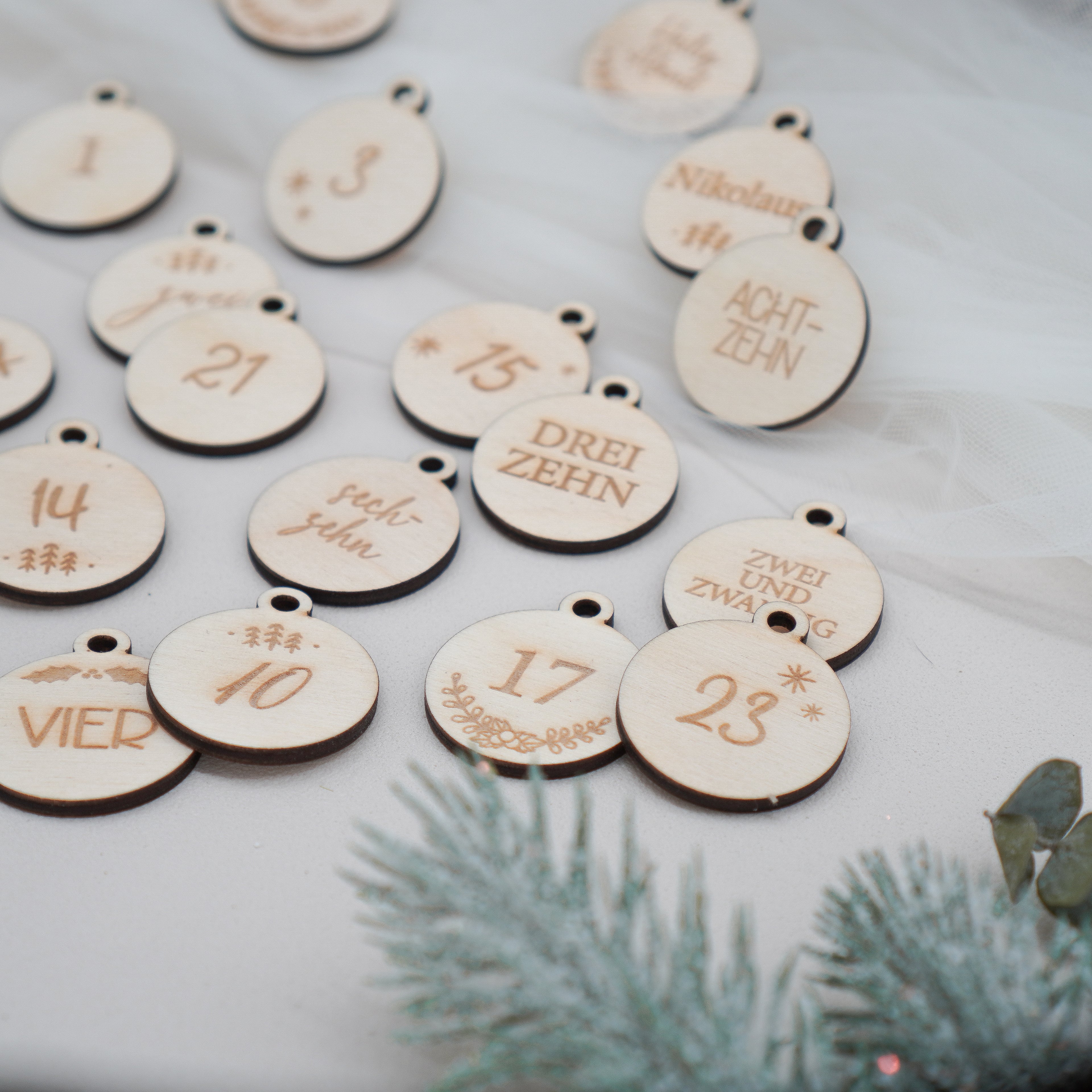 Adventskalender Zahlen "Mix" aus Holz