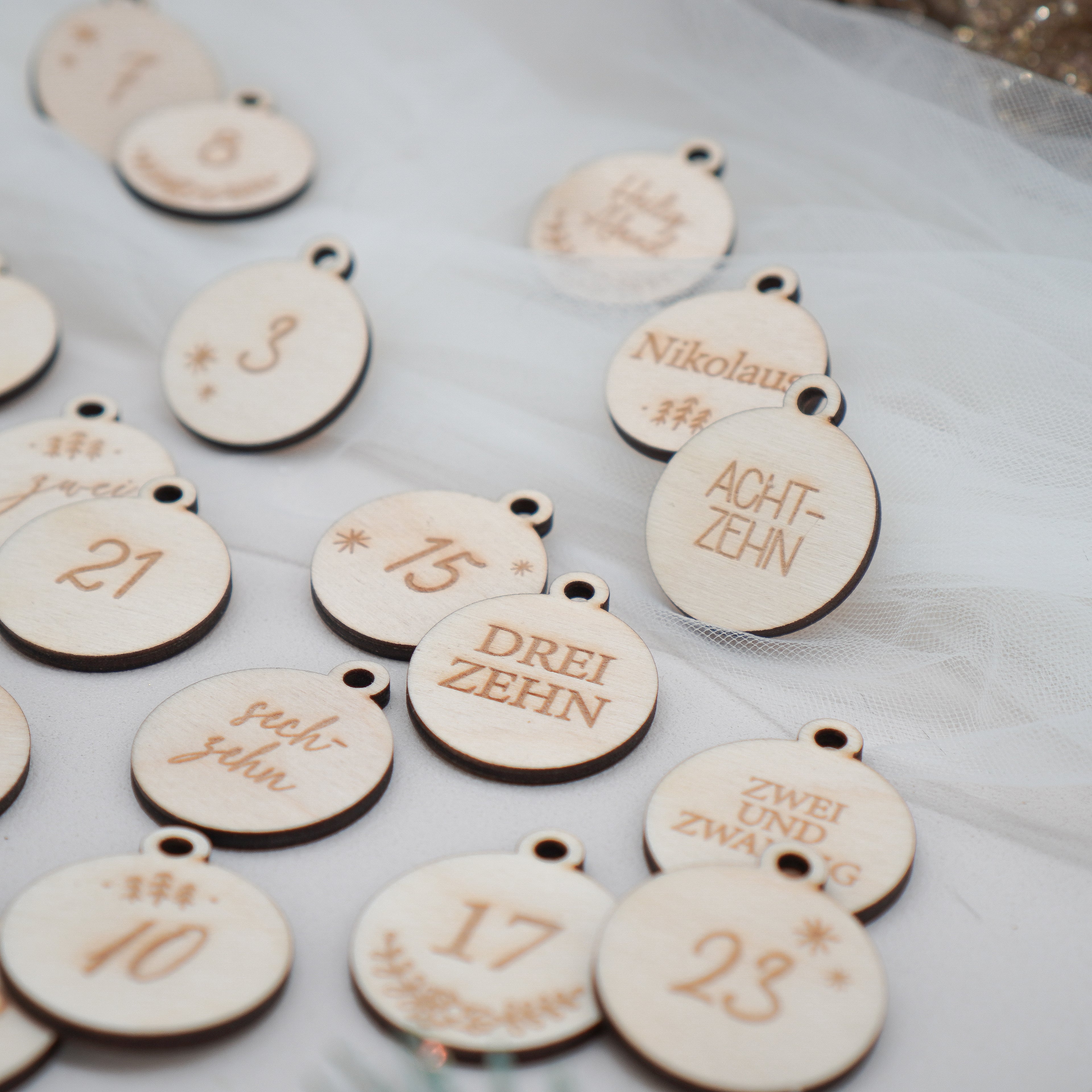 Adventskalender Zahlen "Mix" aus Holz