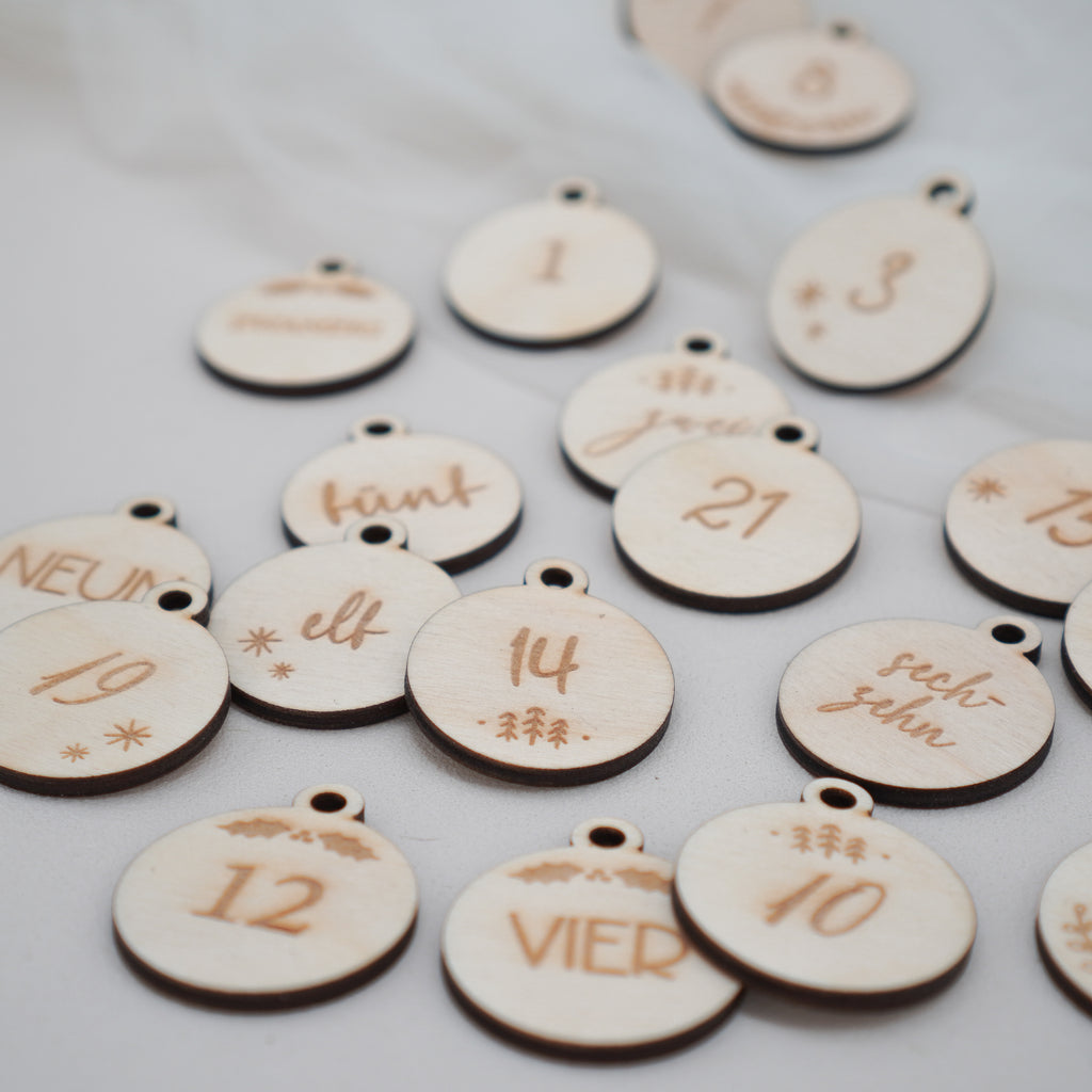 Adventskalender Zahlen "Mix" aus Holz