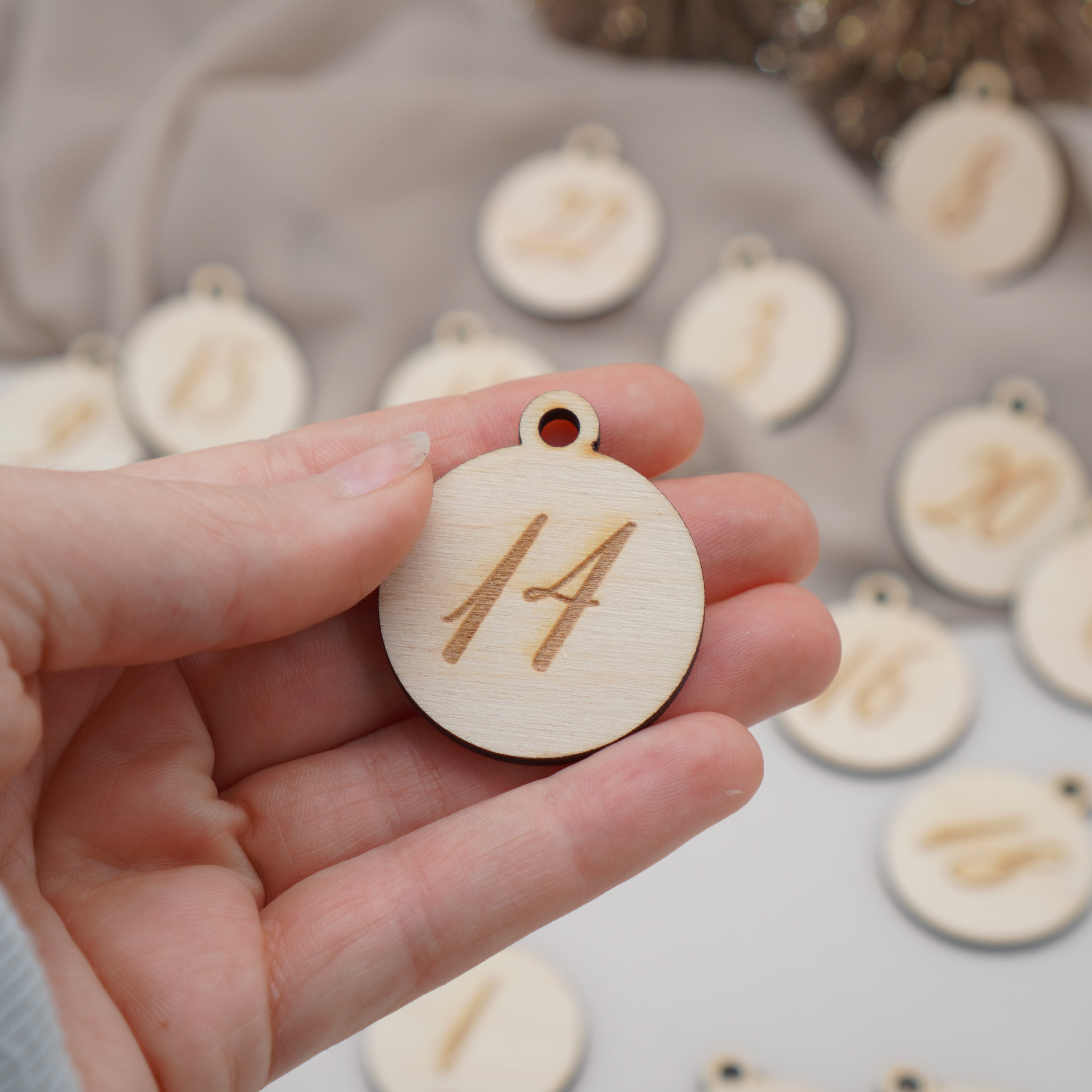 Adventskalender Zahlen "Rund" aus Holz