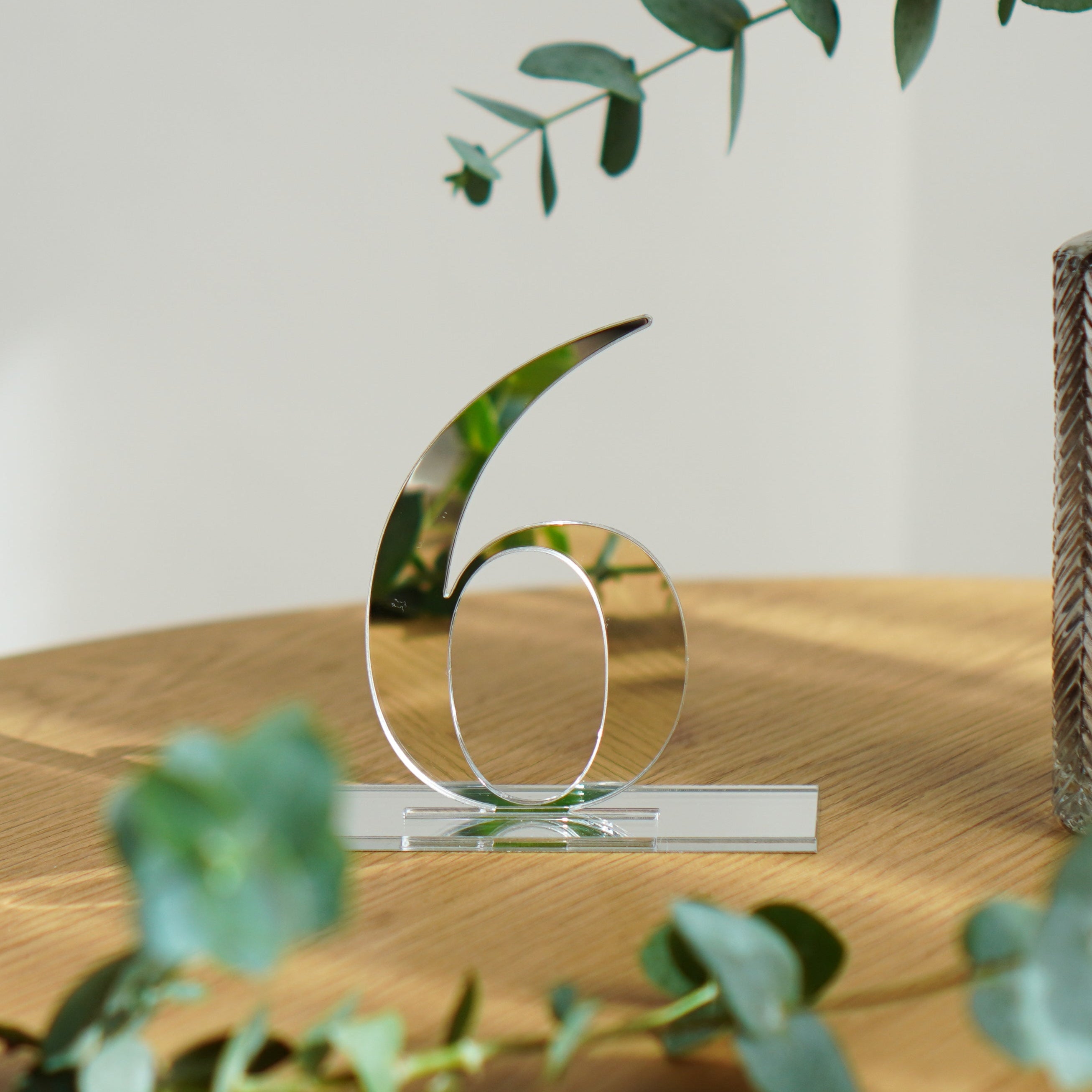 3D Tischnummern inkl. Halter - Silber