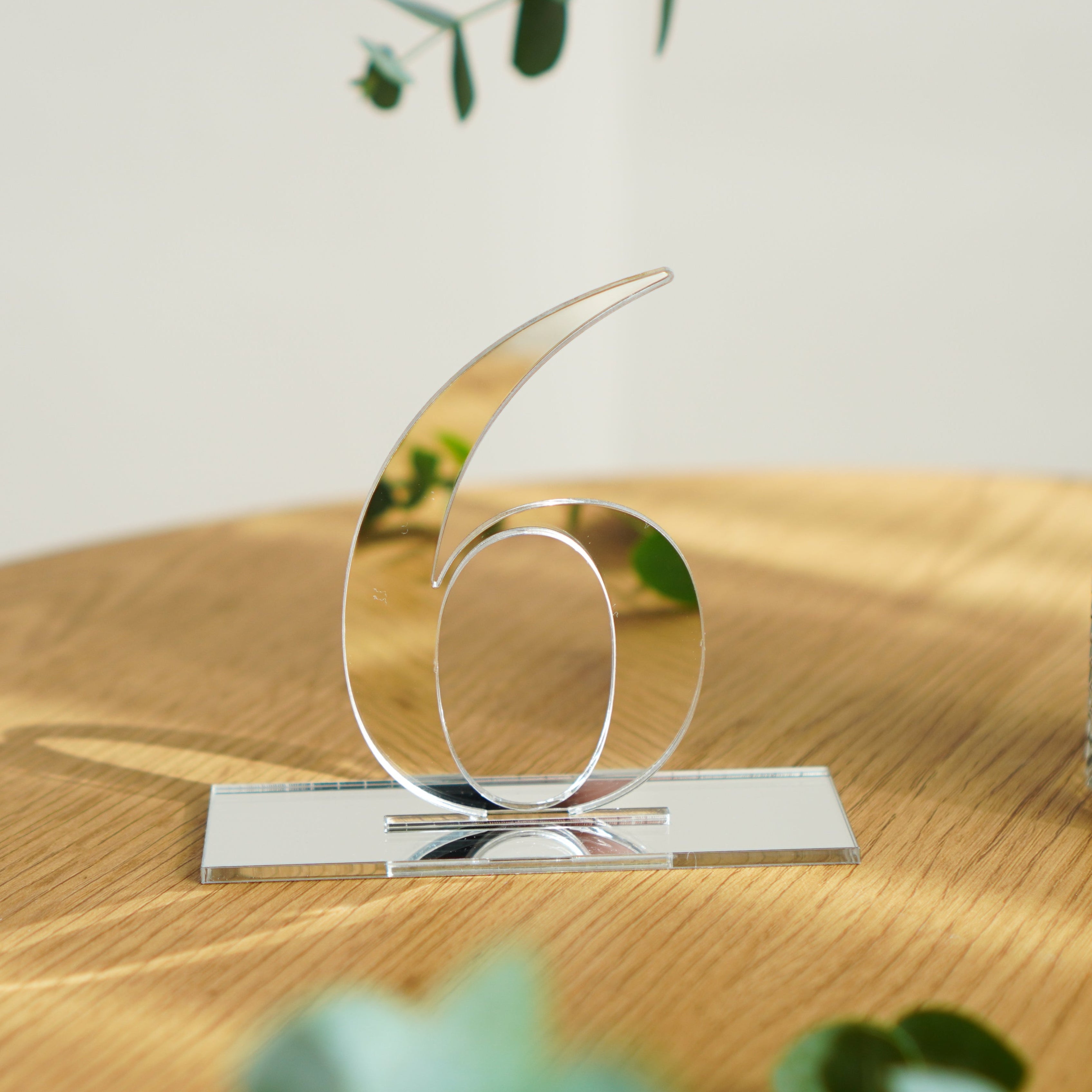 3D Tischnummern inkl. Halter - Silber