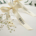Personalisierte Satinbänder in Ivory Weiß