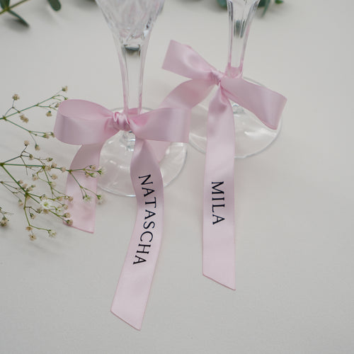 Personalisierte Satinbänder in Blush